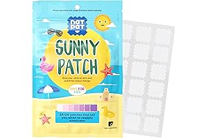 NATPAT Sunny Patch UV Detection Stickers for Preventing Sunburn for Kids and Adults (24 Pack)
