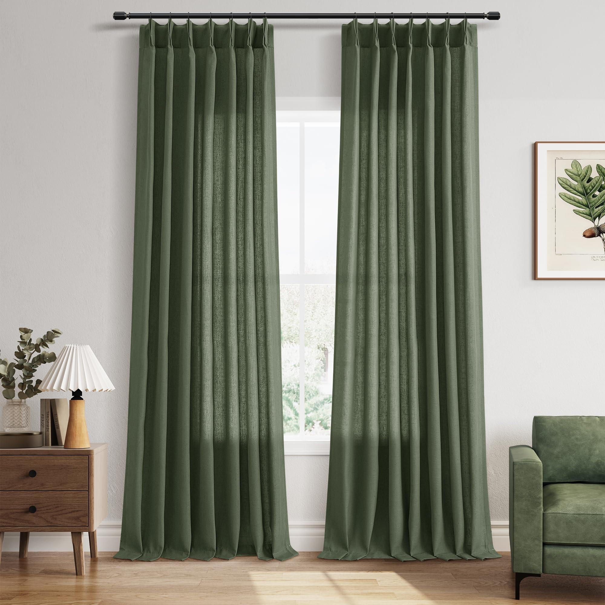 Linen Pinch Pleat Curtains - Soft Light & Privacy -21