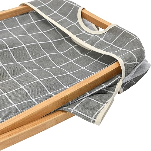 Miniatura 8 de Household Essentials Cesta Bamboo X Frame con patrón de rejilla, gris