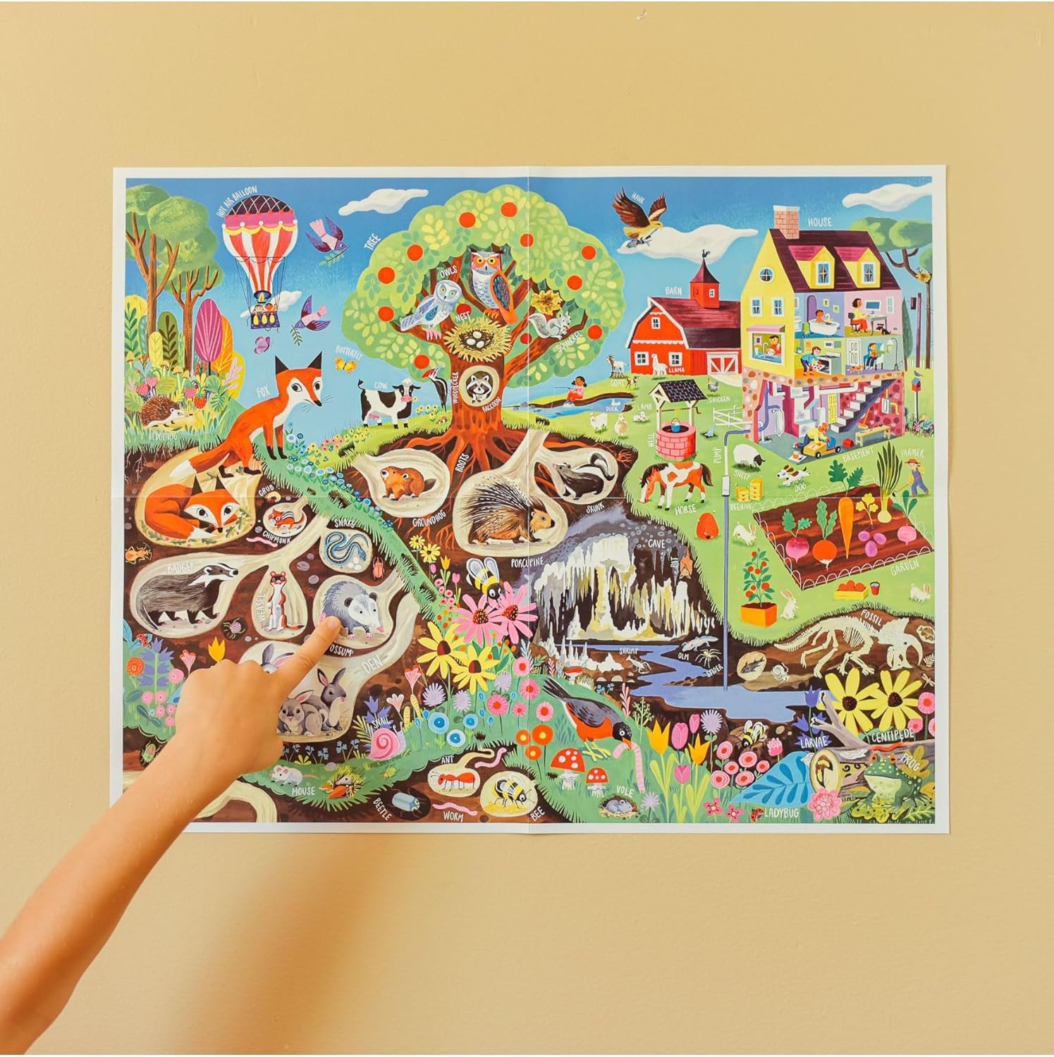 eeBoo 48 Piece Giant Floor Puzzle - Within The Country Children's Puzzle Countryside, Large Pieces for Small Hands to Develop Motor Skills