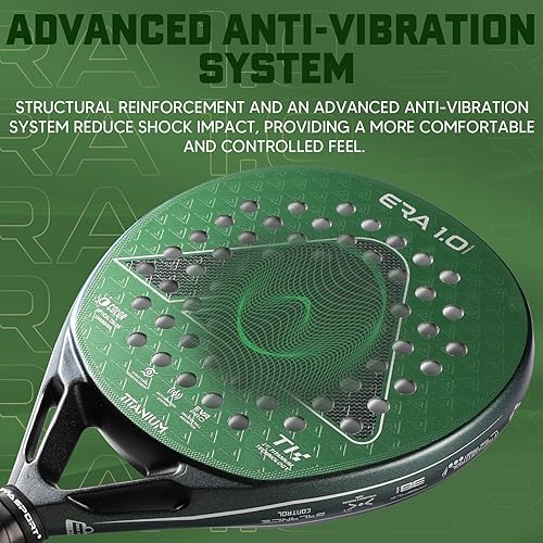 Miniatura 2 de AMASPORT 2025 Era-1.0 - Pala de paleta de titanio 1ST Titanium Tech, forma de diamante para potencia explosiva, sistema antivibración, precisión