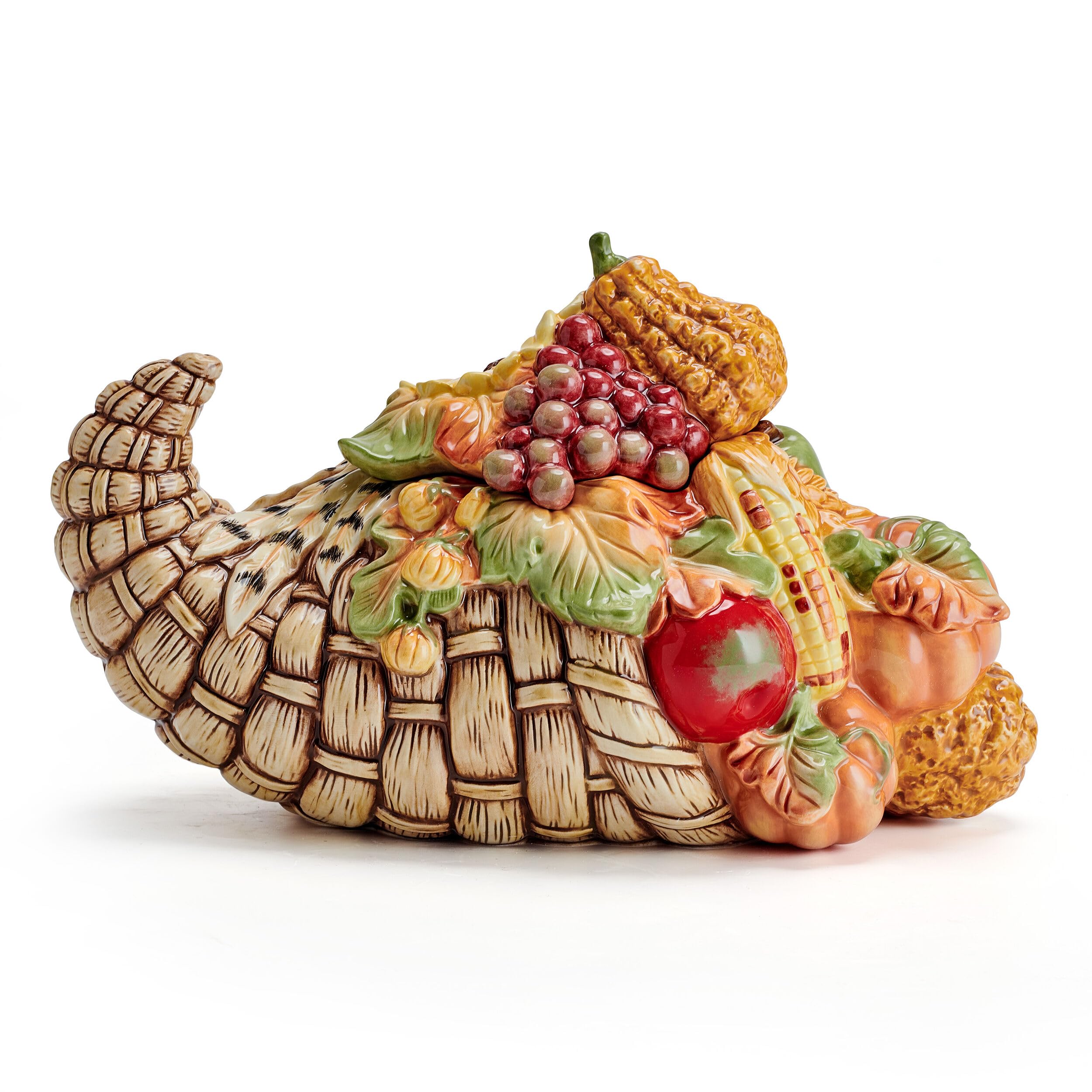 Fitz & Floyd Fall Harvest Cornucopia Cookie Jar -6 Fitz & Floyd Fall Harvest Cornucopia Cookie Jar -6