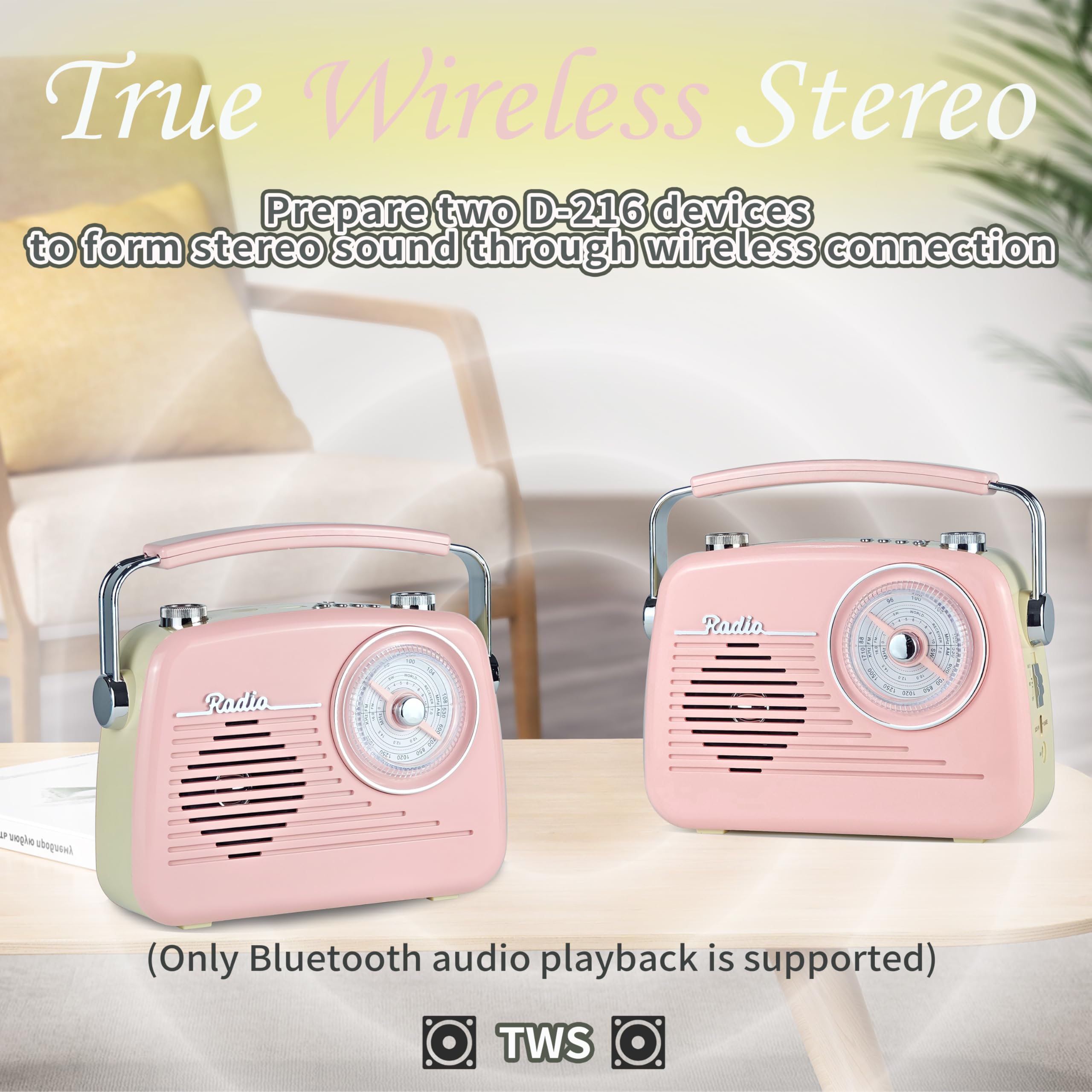 Retro Portable Radio AM FM SW,Transistor Radio Battery Powered & Rechargeable,Shortwave Radio Support Micro-SD/TF Card AUX USB Player, Bluetooth Speaker For Home/Outdoor | Best Buy Canada - View #2