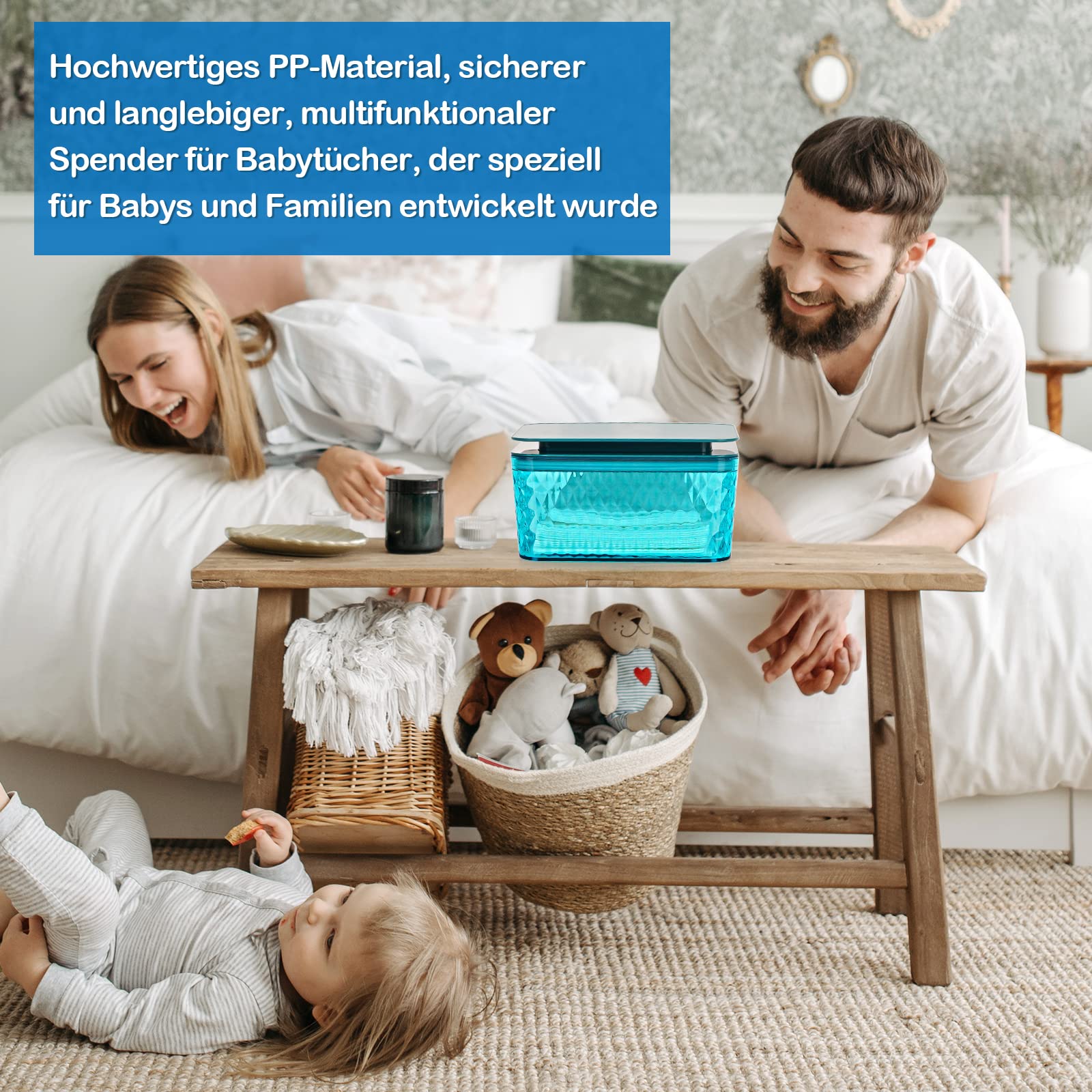 Feuchttücher Box baby Boxen für Babypflegetücher BPA Frei Toilettenpapier Box mit Deckel Tissue Aufbewahrungskoffer für Zuhause und Büro (Grün Box)