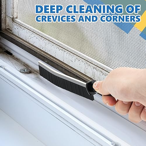 Miniatura 7 de Cepillo de limpieza de hendiduras, paquete de 5, cepillo de limpieza de hendiduras de cerdas duras, cepillo limpiador de ducha, cepillo de limpieza
