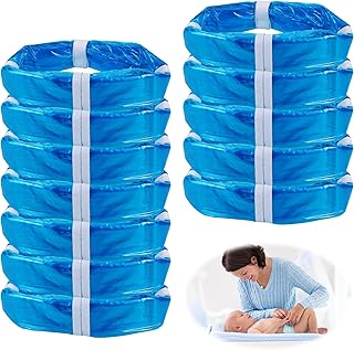 Hejo 12 Pack Nappy Bin Refill, 4.5m Nappy Refill Bags Compatible for Tommee Tippee Angelcare Twist & Click Refill, Smellproof Nappy Bags Refill, Diaper Pail Refill Liner Hold (Blue)