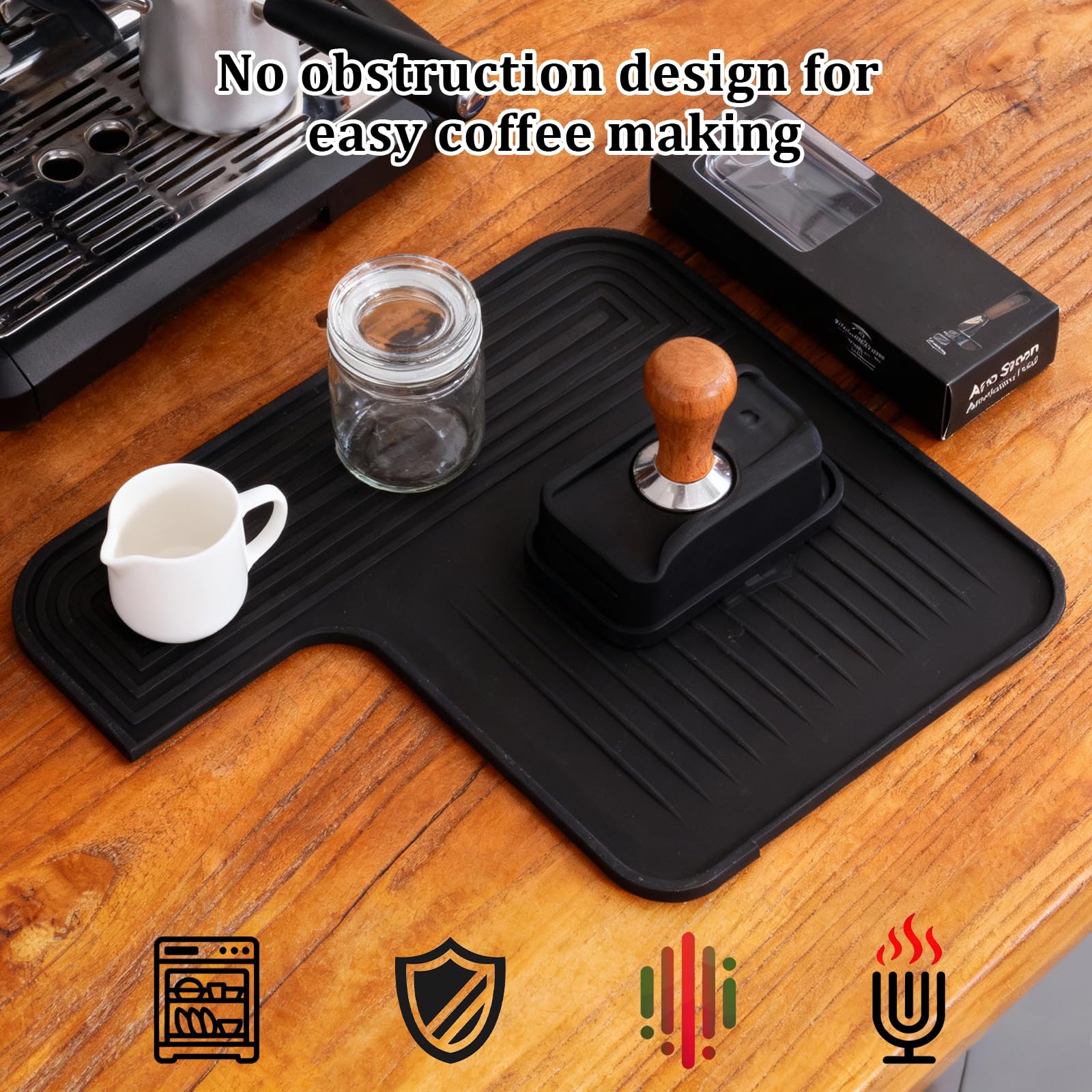 Mata silikonowa do ekspresu do kawy Ninja, antypoślizgowa mata do ekspresu do kawy Ninja Luxe Café Premier ES601EU/ES701EU, odporna na zarysowania, wodoszczelna, odporna na wysokie temperatury