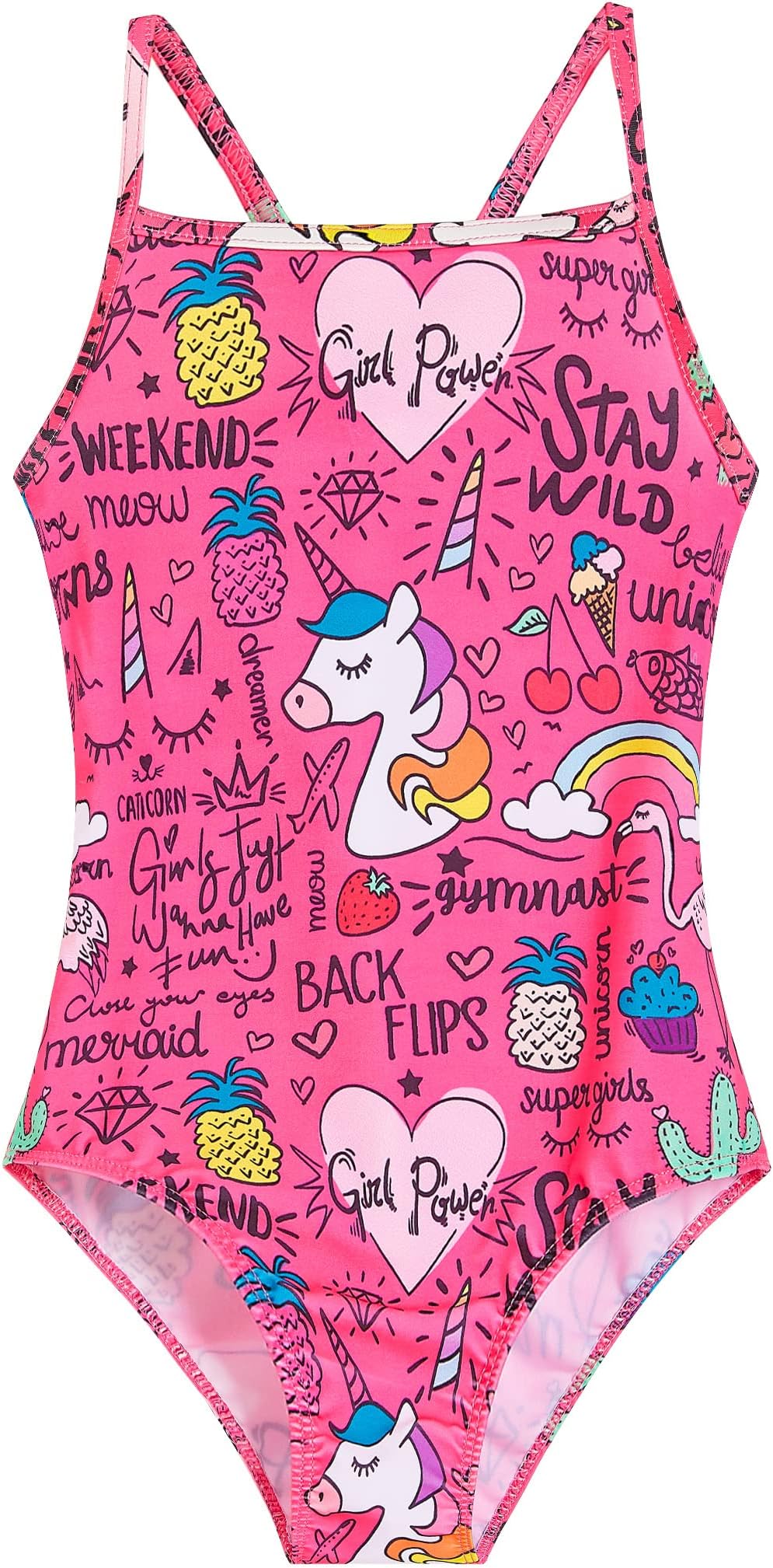 NokecinaGirls Swimsuits One-Piece Bathing Suits Multicolor Kids Sport Summer Beach Swimwear for 2-10 Years Old