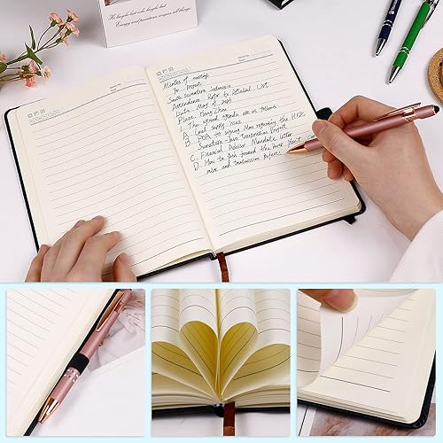 Miniatura 5 de Cuaderno de negocios para hombres, cuaderno A5 con A-Z, cuaderno de papel de escritura de doble cara con divisores, diario de viaje para