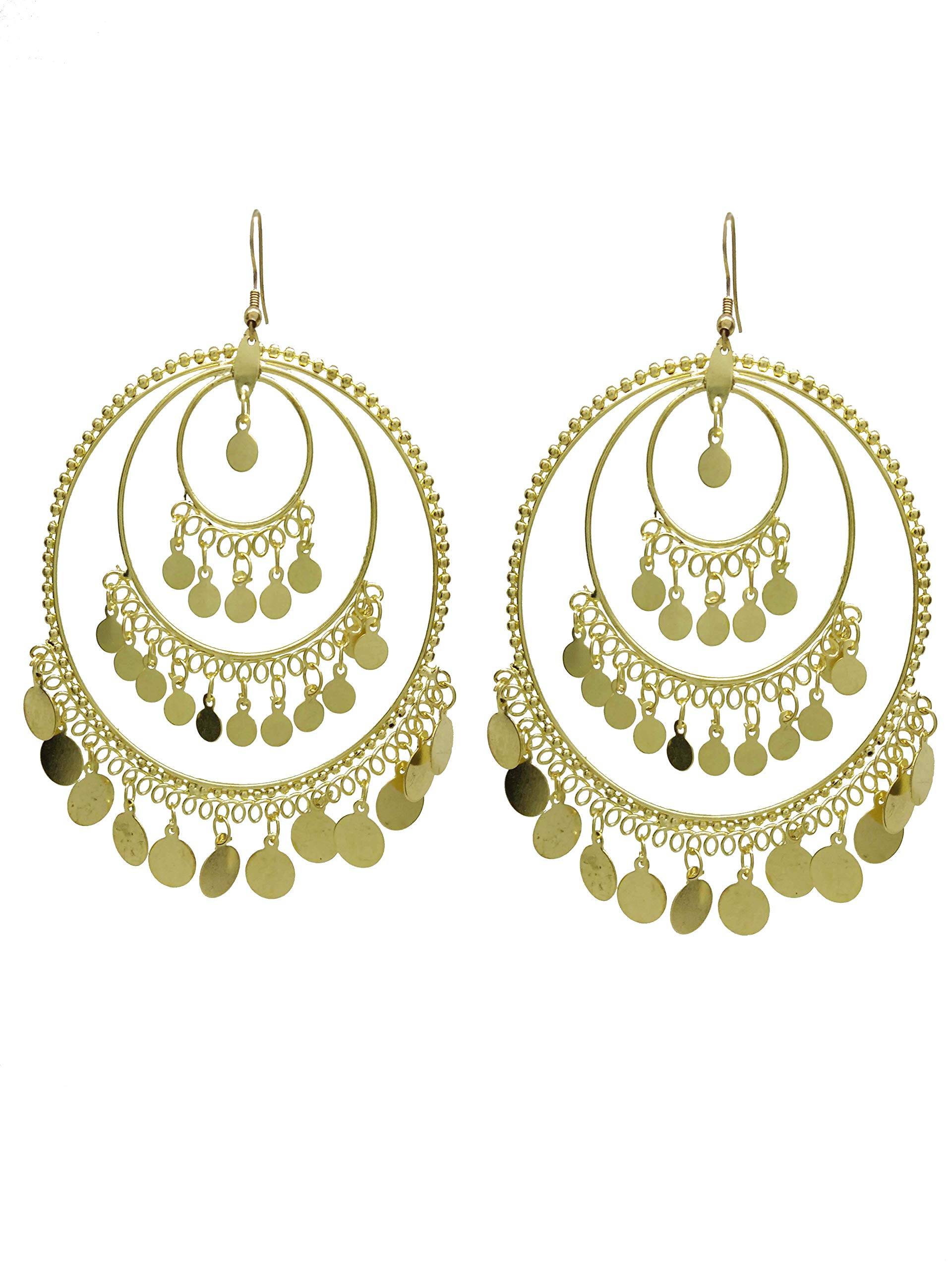 Total Fashion Unique Ginni Style Bigger Size Round Hoop Gold Plated Earrings For Women (B07CKNP2FP) Amazon Price History, Amazon Price Tracker