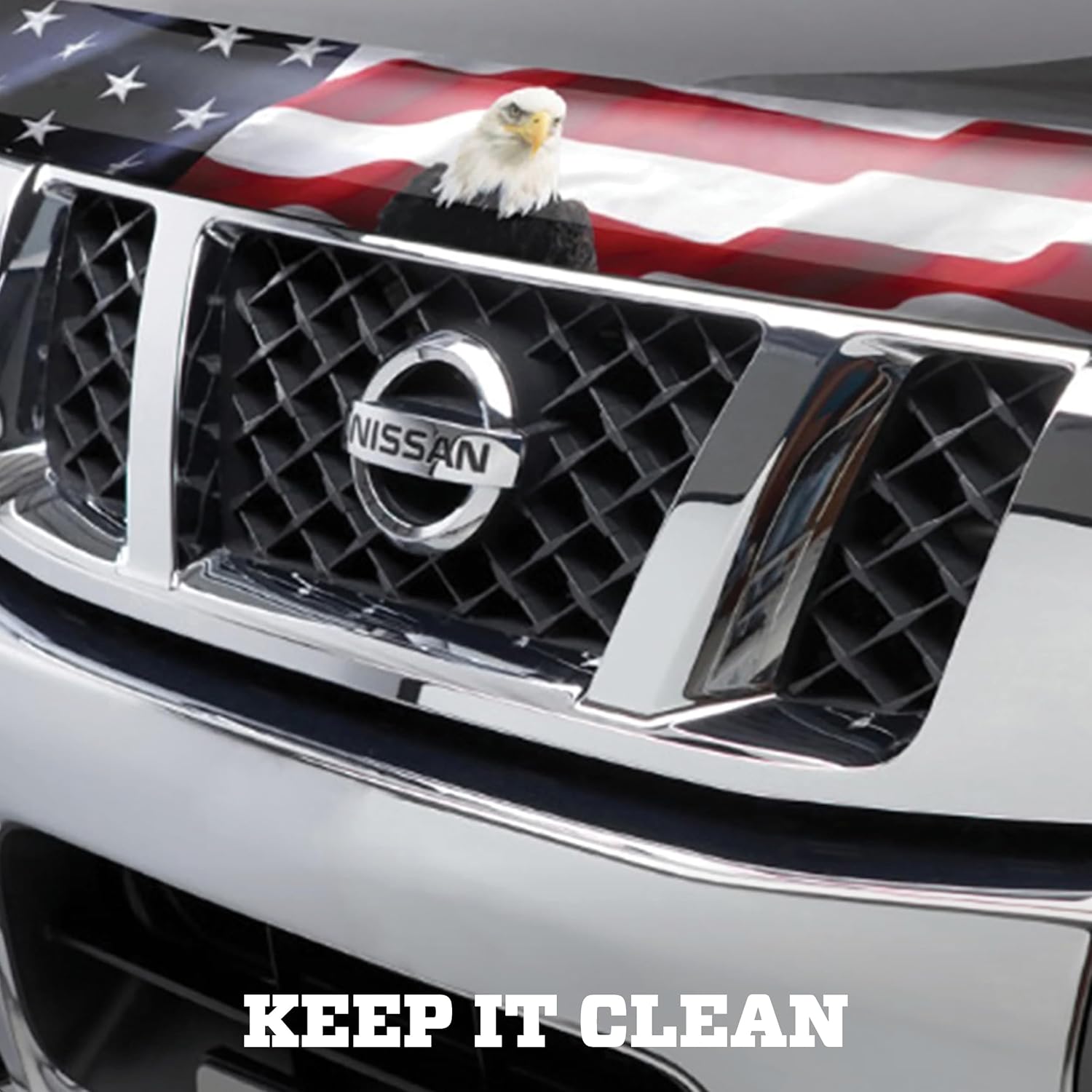 Husky Liners Hood Protector w/American Flag | Fits 2010-2018 Dodge Ram 2500/3500, High Profile/Bug Shield - 1 pc., Multi-Colored-USA | 2818120