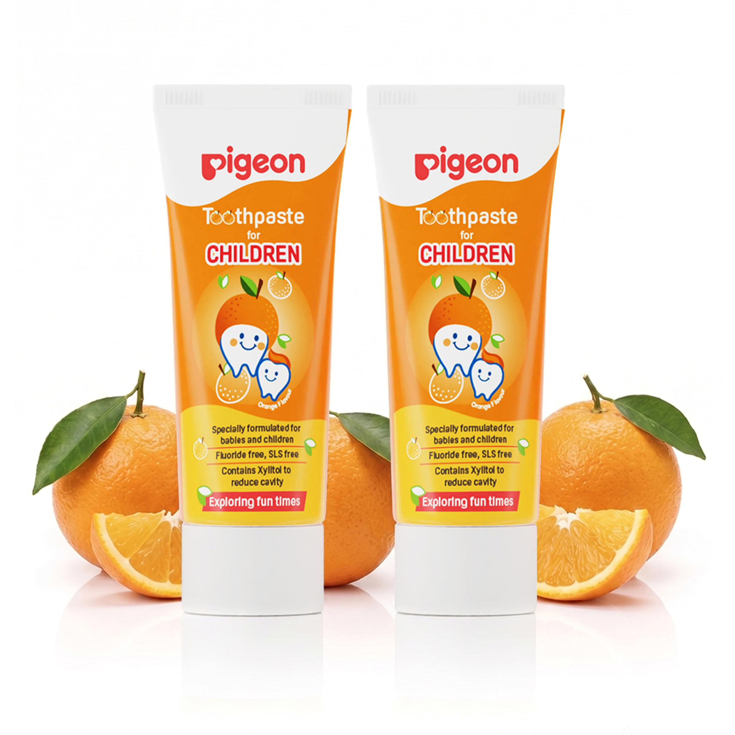 Pigeon Orange Toothpaste, For babies and Children,Fluroide -free,SLS free,Color free,Paraben Free, PH friendly,45 g, Pack of 2-image-27
