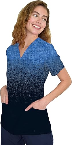 Miniatura 9 de Camiseta médica de enfermería con estampado de uniforme degradado para mujer GT Performance