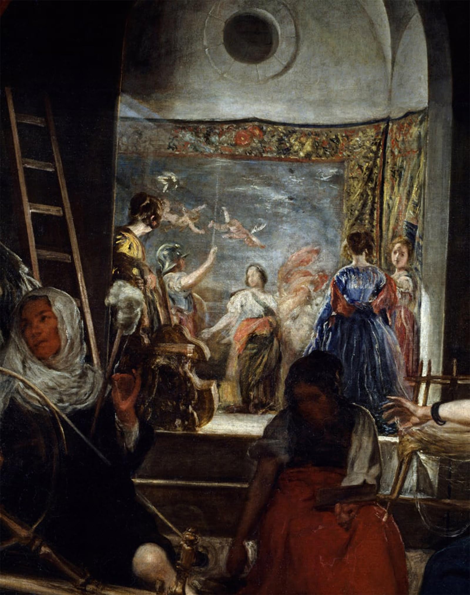 ARTXLXXBN Famous Painting Canvas Artwork Graffiti Print the Spinners or the Arachne Detail Fable by Diego Rodriguez De Y Velazquez Portrait Canvas Image for Home Decor 60x90cm