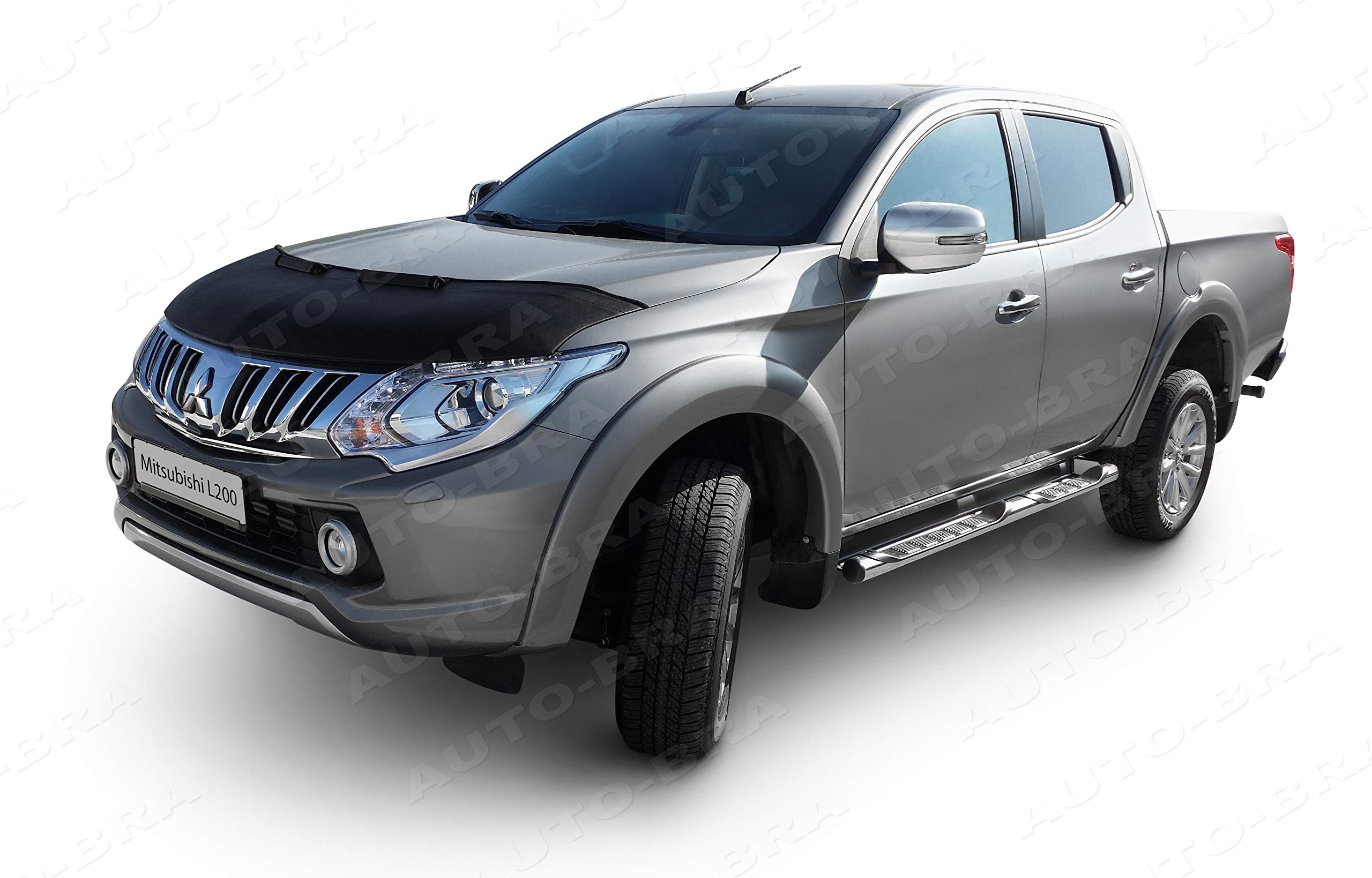 HOOD BRA Compatible with Mitsubishi L200, Triton, Challenger Pajero Sport, Nativa, Pajero Dakar, Montero Sport, Fiat Fullback, RAM 1200 since 2015 Bonnet Bra STONEGUARD PROTECTOR TUNING