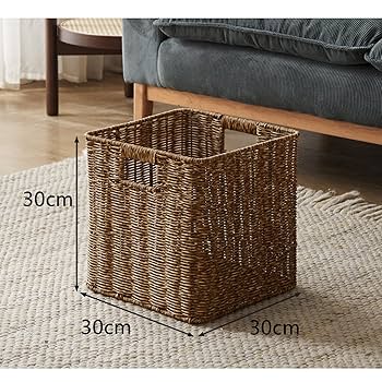 Amazon.co.jp: MJKQ9 収納かご バスケット 大容量 藤編みかご 37