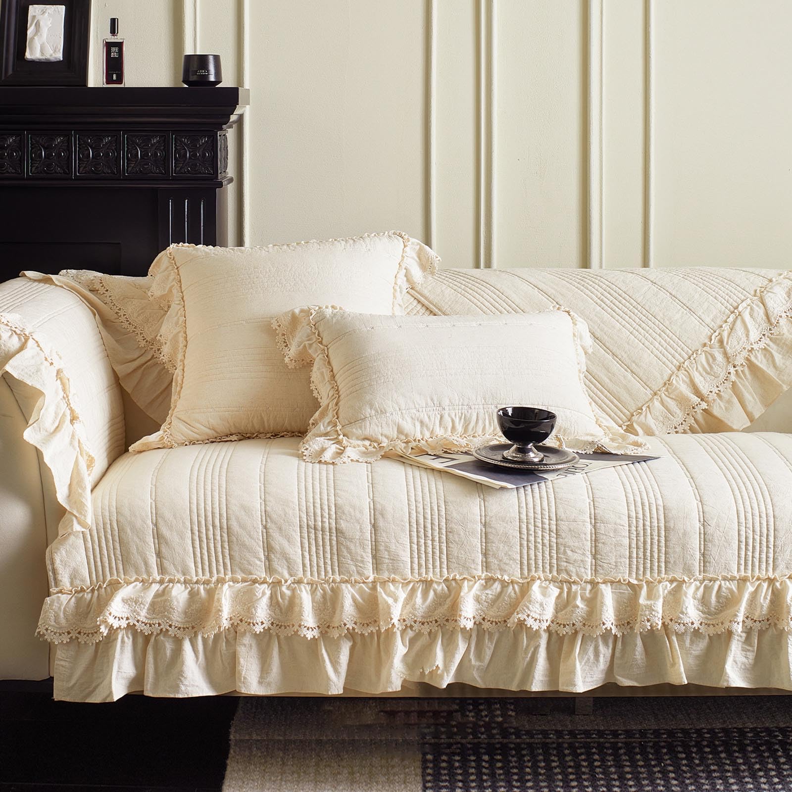 Housse de canapé rembourrage épais lavable en machine pour causeuse