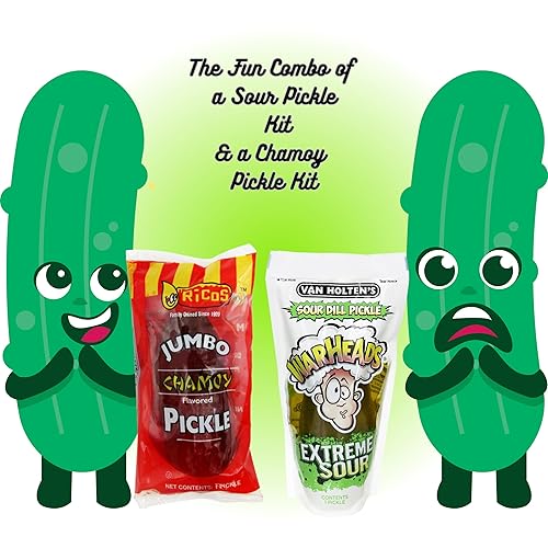 Miniatura 3 de Kit de pepinillos Tiktok Chamoy con dulces, incluye salsagheti Skwinkles, Lucas Gusano y mucho más de Ma Lit Candy (1 kit de pepinillo de chamoy y 1