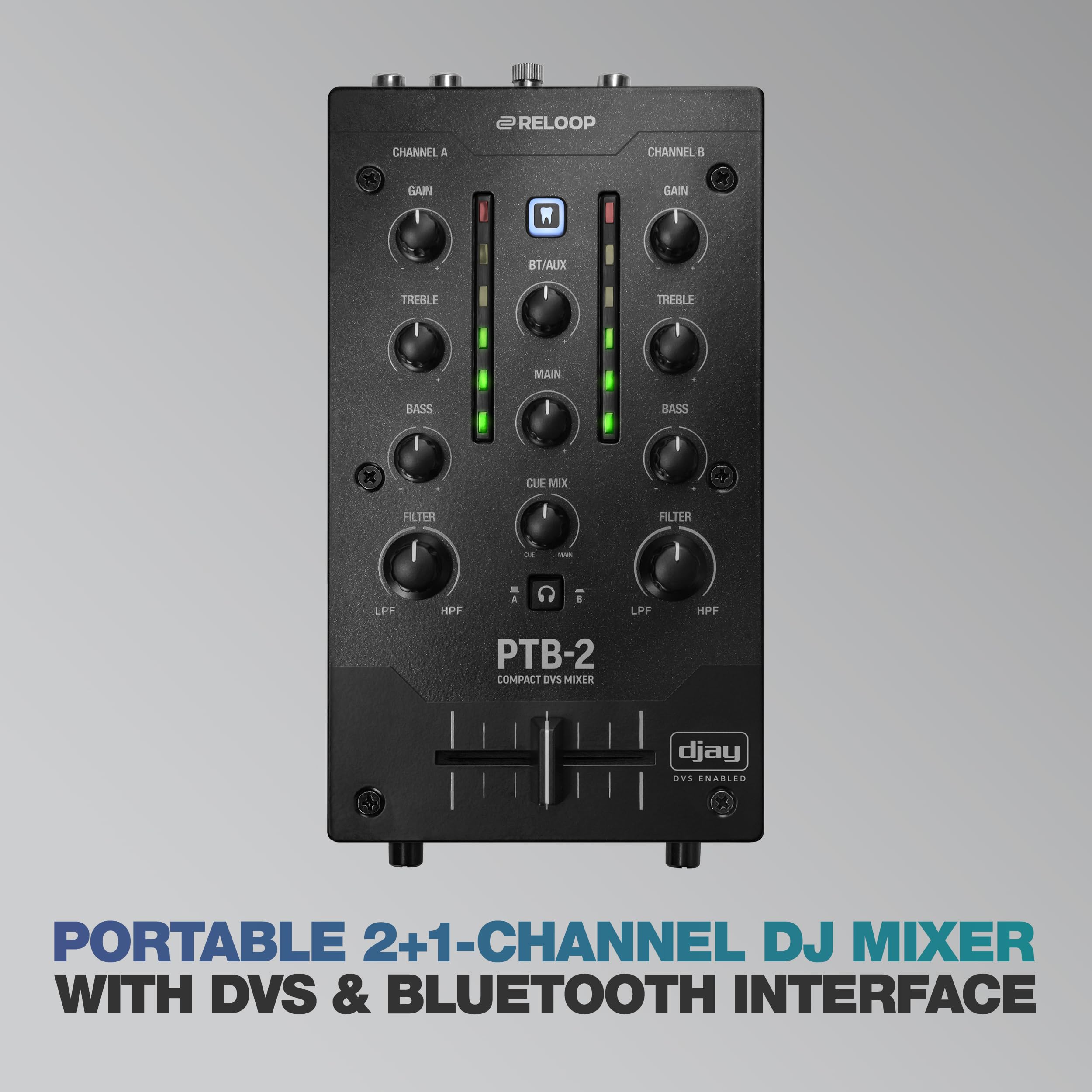Reloop PTB-2 - Mixer DJ compatto e mobile 2+1 canali