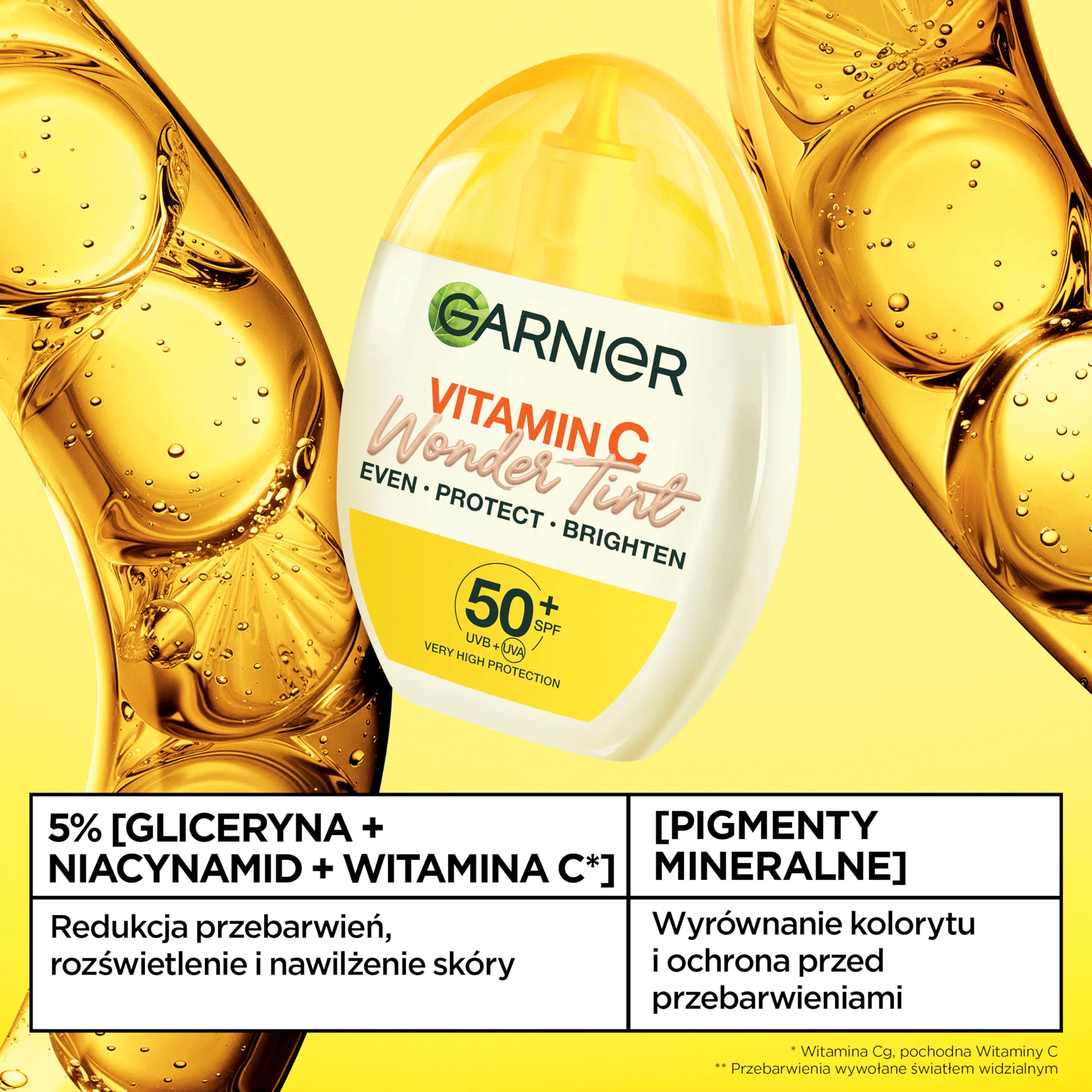 Garnier, fondotinta leggero "Wonder Tint", "chiaro", con protezione ultra elevata SPF 50+, 40 ml