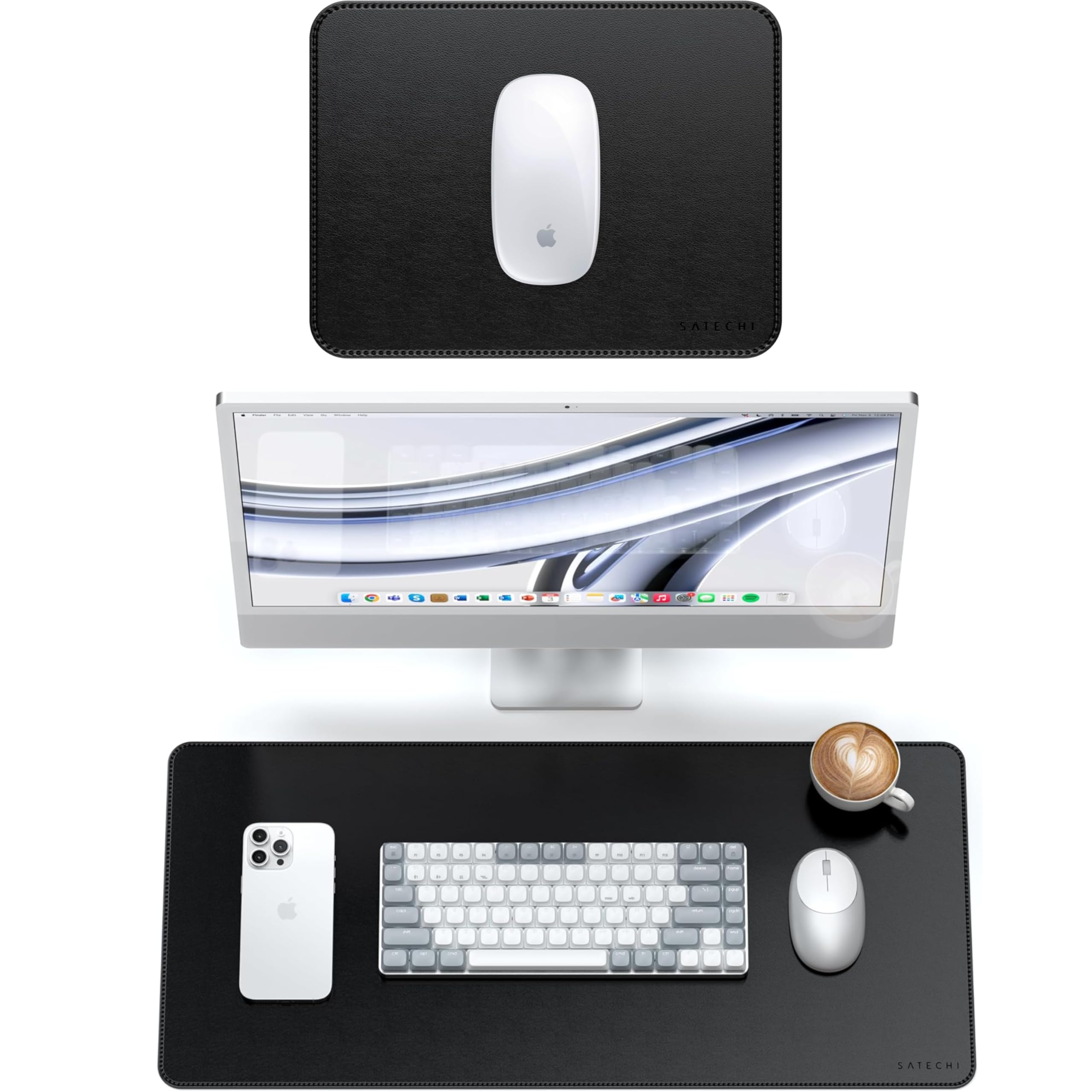Satechi Schreibtischunterlage PU und PU Mauspad Bundle