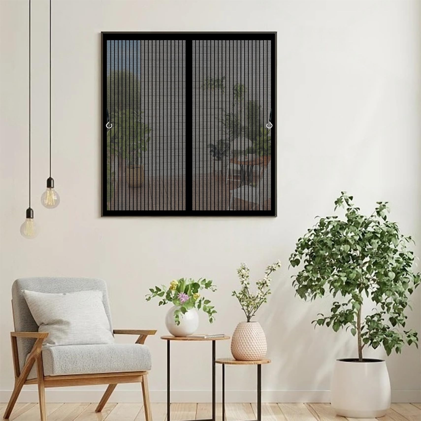 Moustiquaire Fenetre Coulissante 130 x 150 cm Anti-Moustiques, Fermeture Automatique, Sans Perçage, Maille Fine, Rideau Magnétique pour Portes, Différentes Tailles, Noir