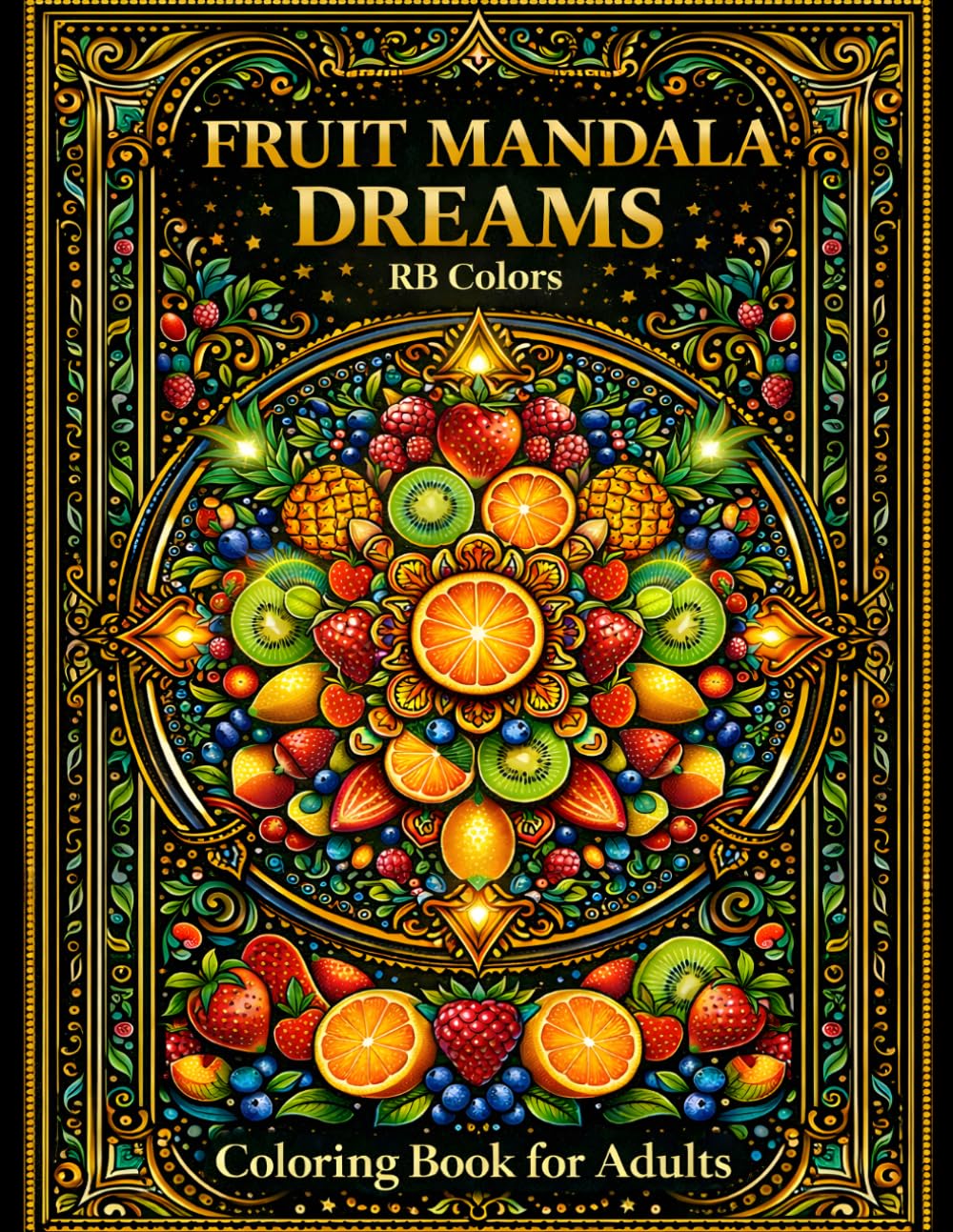 Fruit Mandala Dreams: Coloring Book for Adults