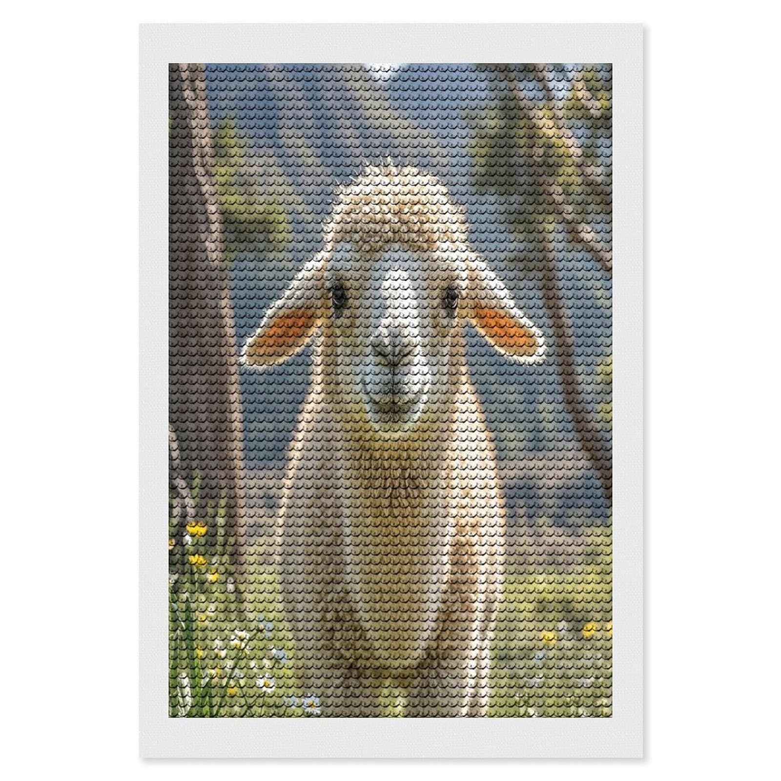 FekiLoot Lamb Diamond Painting Kits for Adults Round Paint with Diamonds Pictures Gem Art Painting Kits Personalized Diamond Art Full Drill for Beginners Home Wall Decor