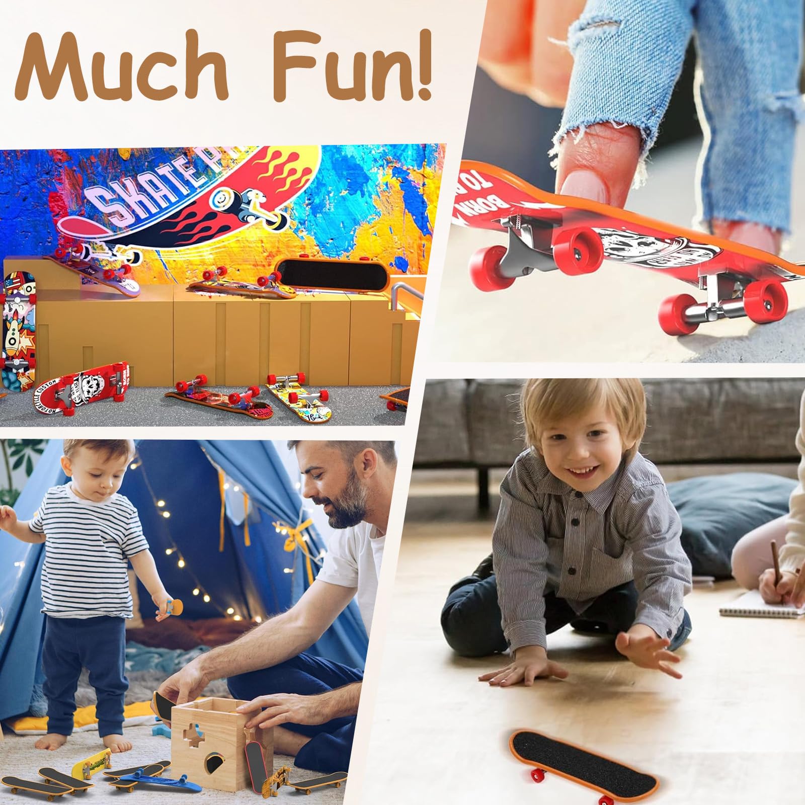 TecoKart® 5 Pcs Fingerboard Skateboard Set - Mini Skateboard Finger Board for Kids, Desktop Decoration Gift - Image 6 thumbnail