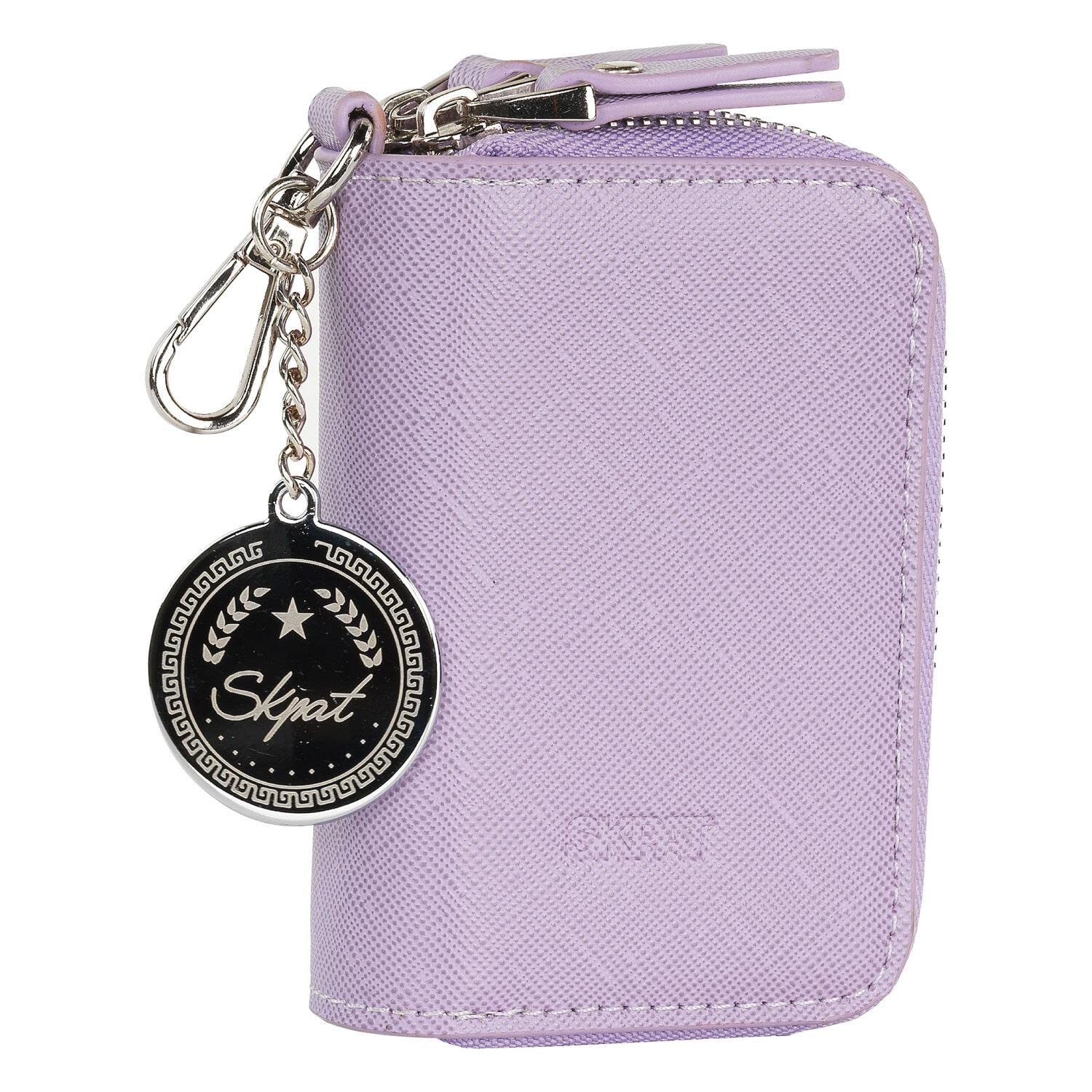 SKPAT Porta Llaves con Cierre Cremallera para Hombre de Polipiel. Llavero Organizador Llaves con Protección Anti Escaneo RFID. Portalleves Calidad Funda Llaves