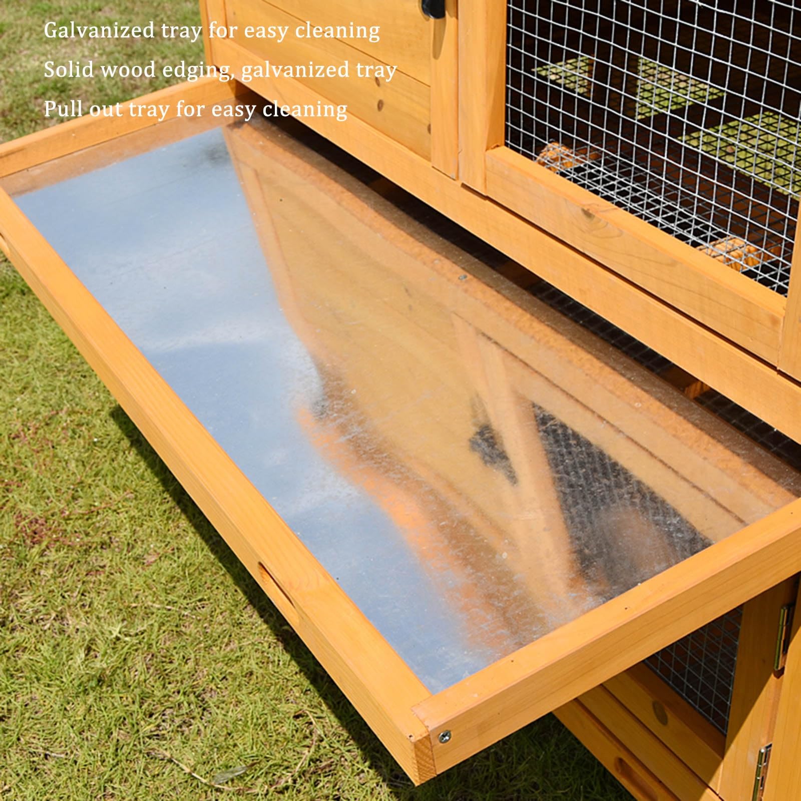 Outdoor Wetterfester Meerschweinchenkäfig Kaninchenkäfig Hundezaun mit Rampe und herausnehmbarem Tablett - Kleintier Outdoor Haustierhaus