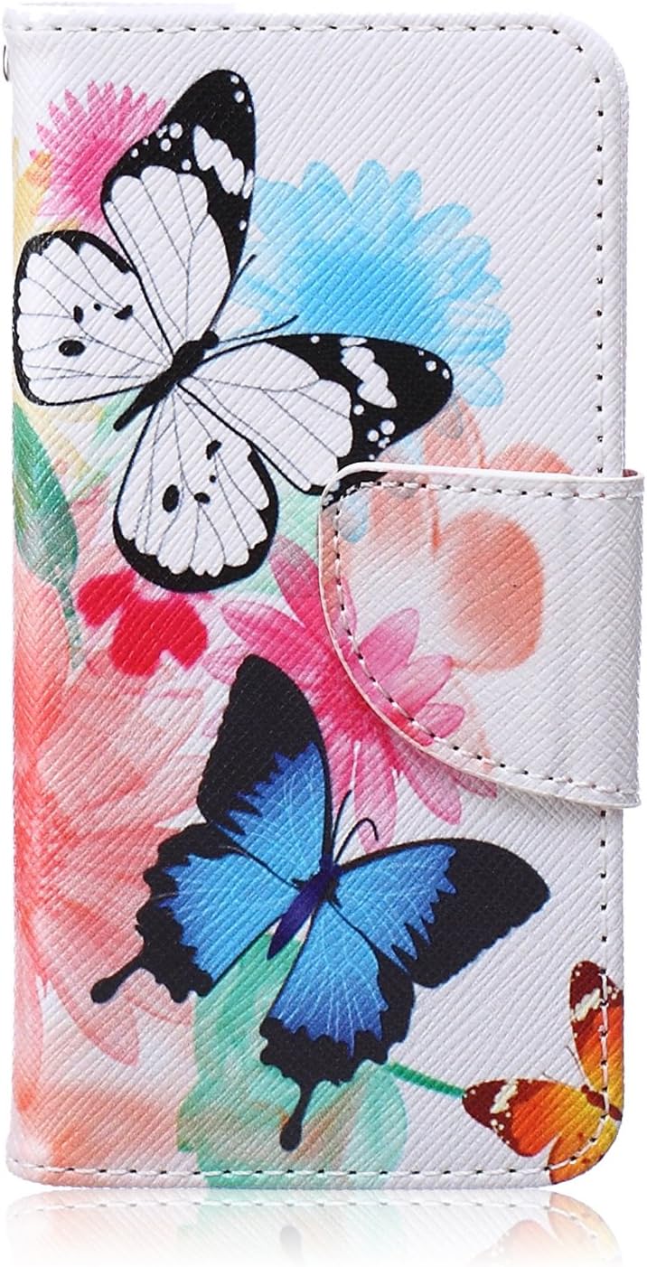 iPod Touch 5 Case, iPod Touch 6 Case, Shanmei PU Leather Folio Wallet Flip Case, [Stand Feature] [Card Slots] [Magnetic Closure] Cover Case for Apple iPod Touch 5th 6th Generation (Colorful Butterfly)