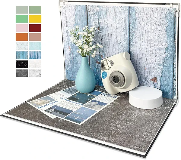 Photo Backdrop Board Studio Kit with 8PCS 16Patterns Food Photography Small Portable Photo Setting Casual Item Photography 16.5 * 11.5 Inch