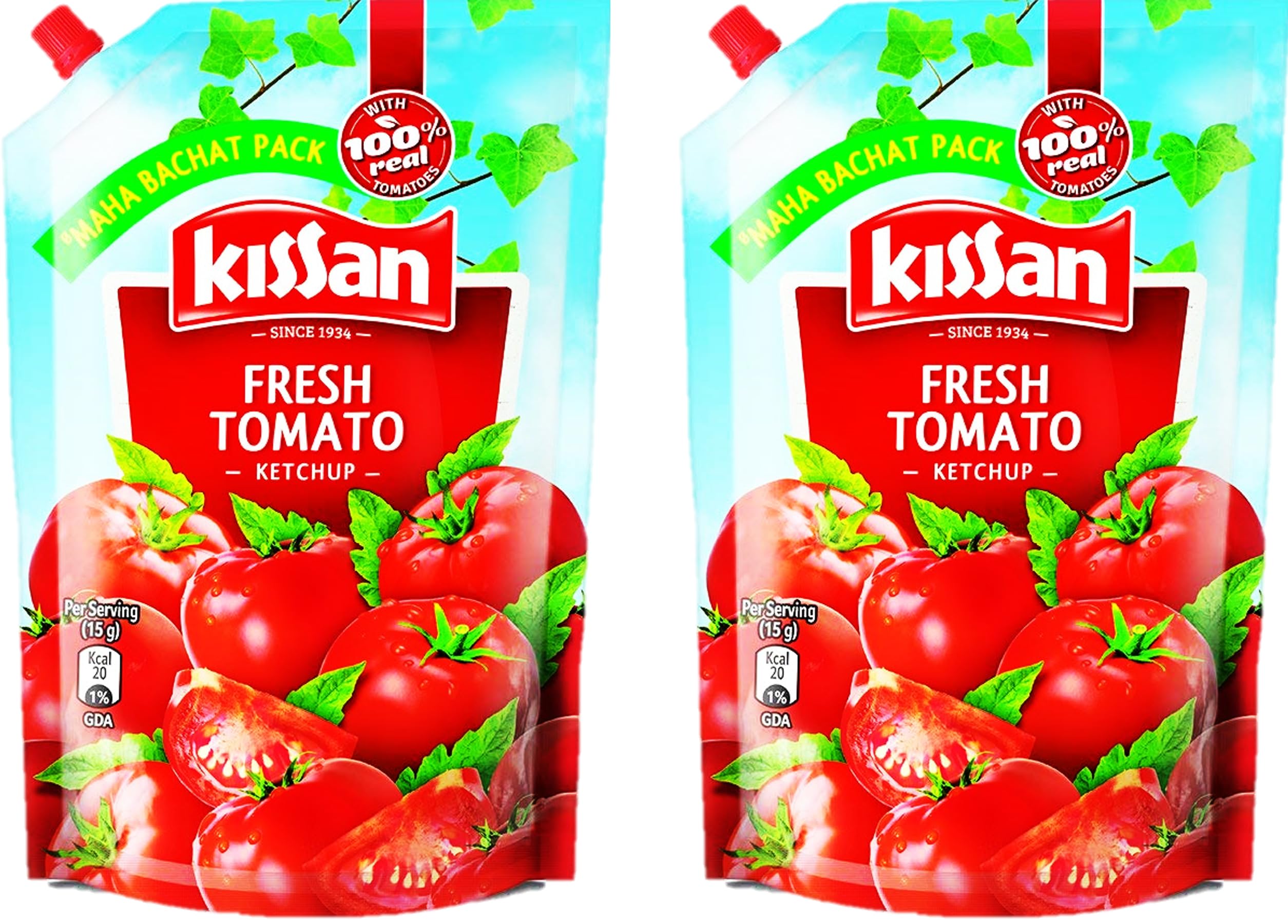 Kissan Fresh Tomato Ketchup, 425 Gram ( PACK OF 2 ) >humarabazar