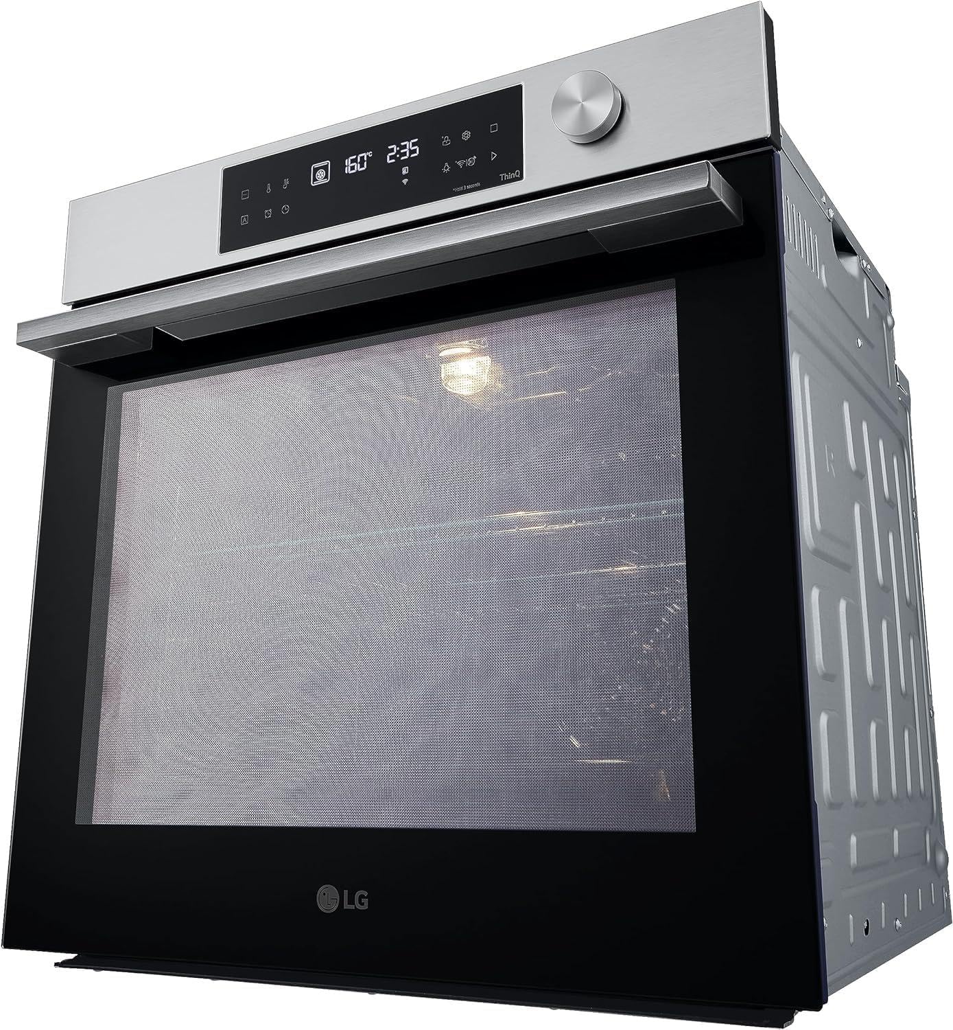 LG InstaView WSED7612S Forno da Incasso Multifunzione, Classe A+, 76L, 300°C Air Fry, Sous Vide, Modalità Pizza, Sistema ProBake Convection, EasyClean, Pirolisi, WiFi, Isolamento 4 Vetri, Nero