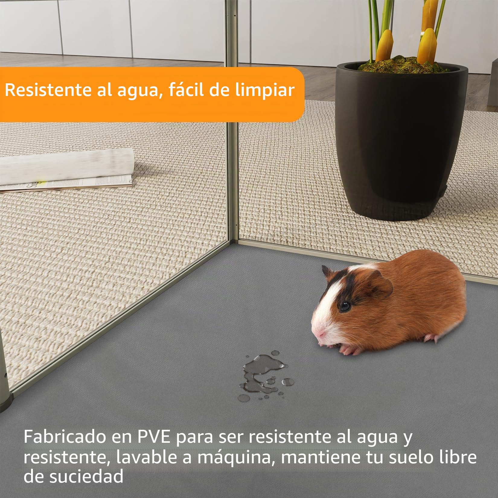 BingoPaw Jaula para Animales Pequeños Parque Paridera Conejos Hamster con Suelo de PVC Impermeable Accesorios Cobayas Casa Mascotas Interior Corral Cerca Transparente Acrílico con Marco Alumnio