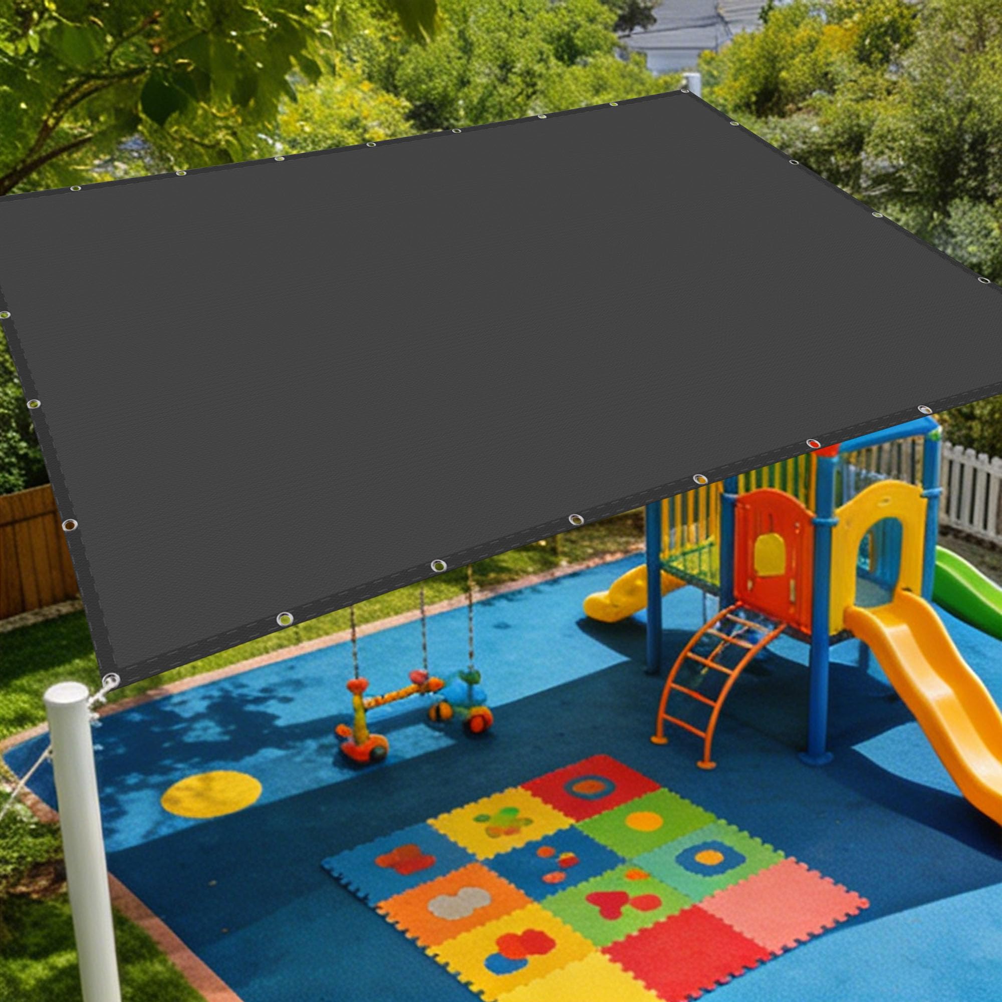 Voile d'ombrage 2.2 x 3.5 m UV Résistant Rectangulaire Imperméable Multi Couleur Taille Toiles pour Jardin Terrasse Extérieur Patio Piscine Balcon, Gris Foncé