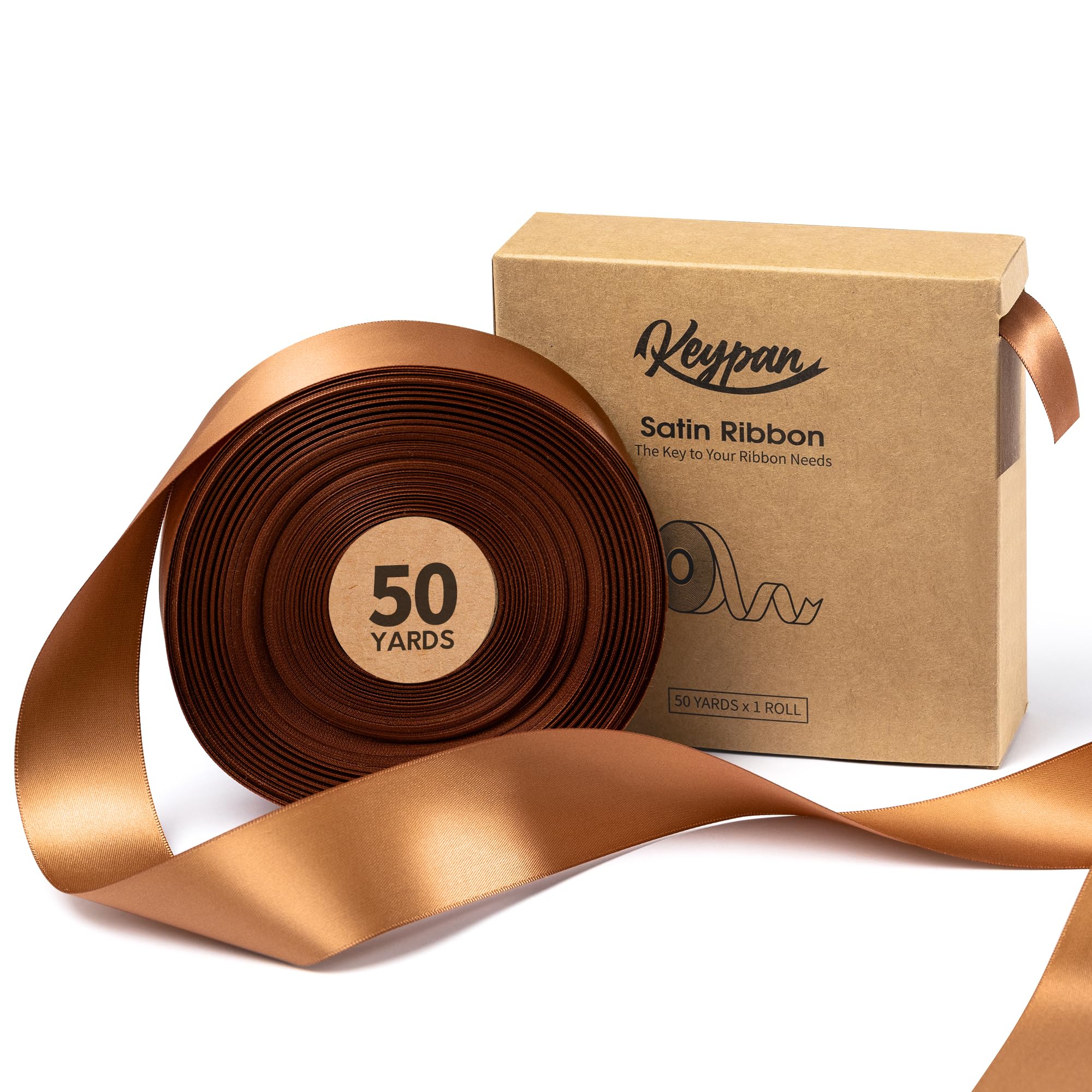 Keypan Brown Satin Ribbon, 38mm x 45.7m