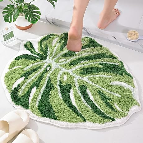 Green Leaf Mat: A Nature-Inspired Oasis for Your Bathroom
