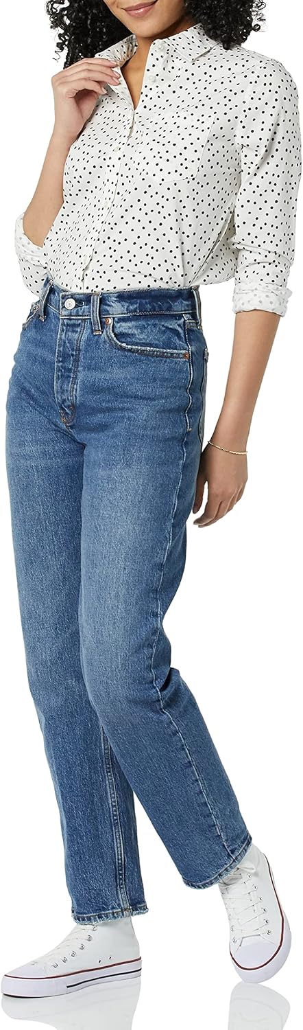 Amazon Essentials Women's Regular-Fit Long-Sleeve Button-Down Poplin Shirt - Image 4