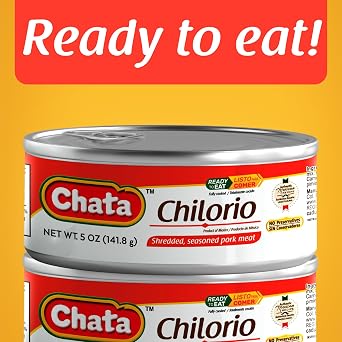 Chata Mexican Pork Chilorio, Seasoned Shredded Pork, 5 oz (6 Pack)