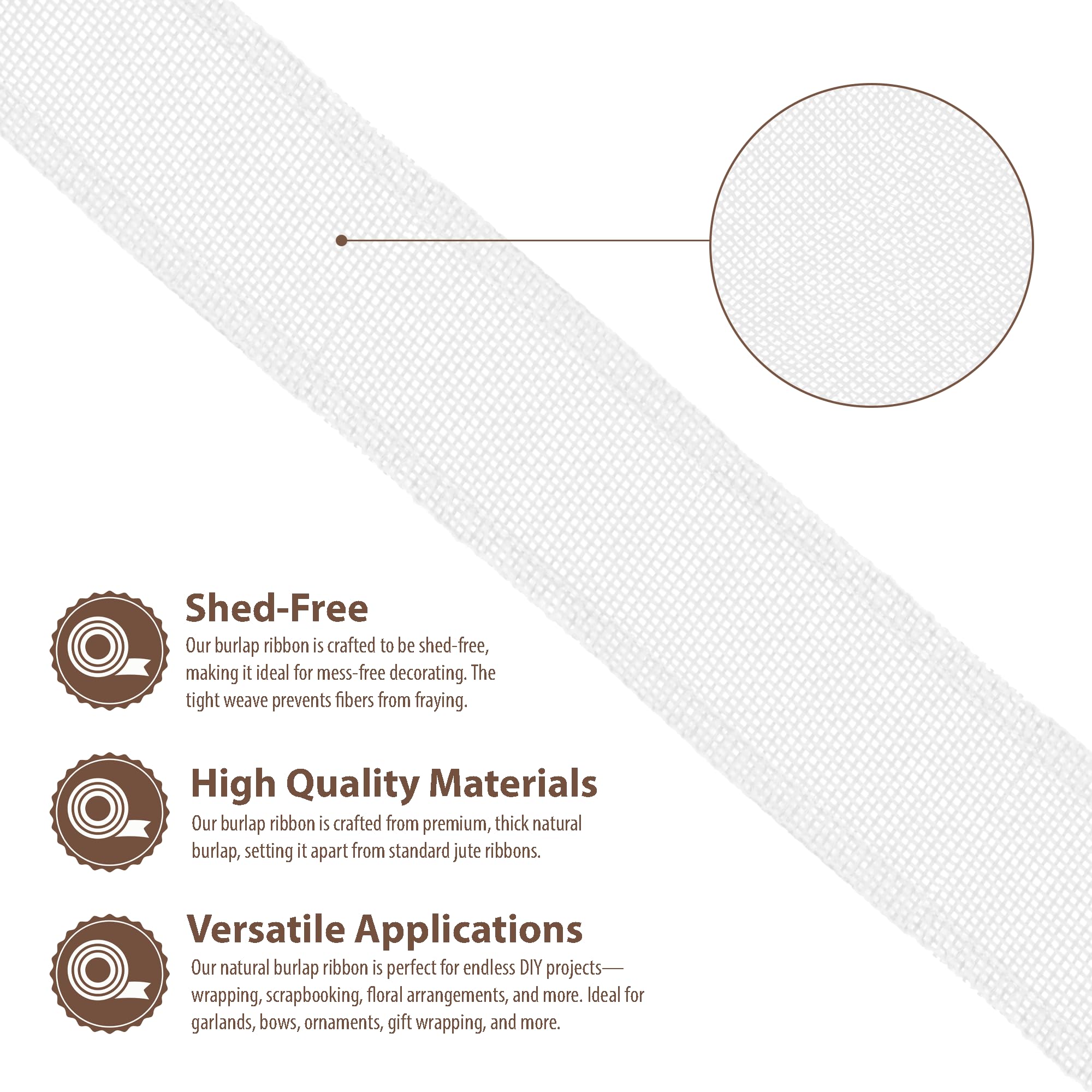 Amazon.com: Mandala Crafts White Burlap Wired Ribbon 1.5