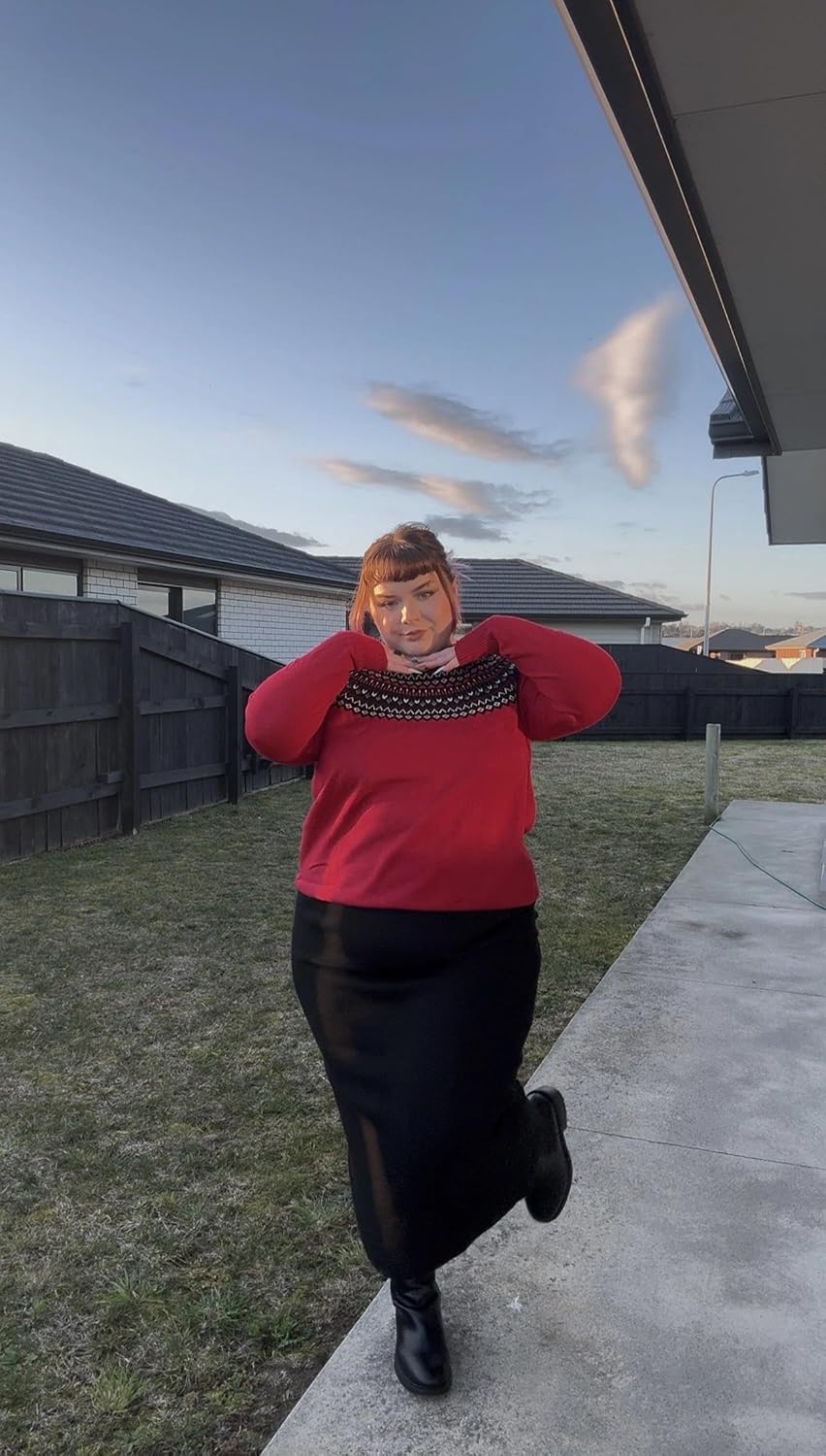 TIYOMI Plus Size Sweater Tops for Women Pearls Lantern Sleeve Sweater XL-5XL - Image 7