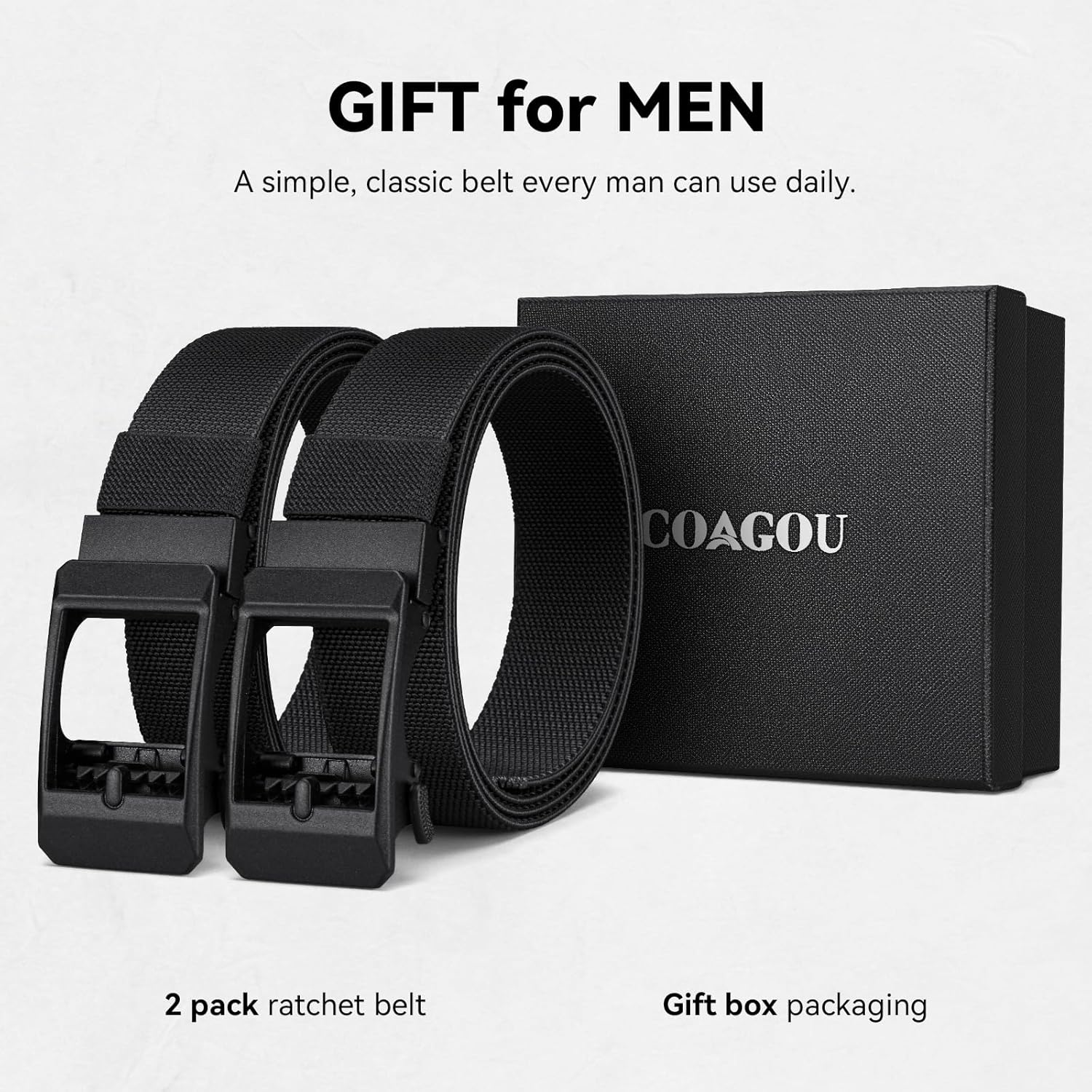 Nylon Ratchet Belt for Men, 1.5" Black Stretch Tactical Belt - Image 5