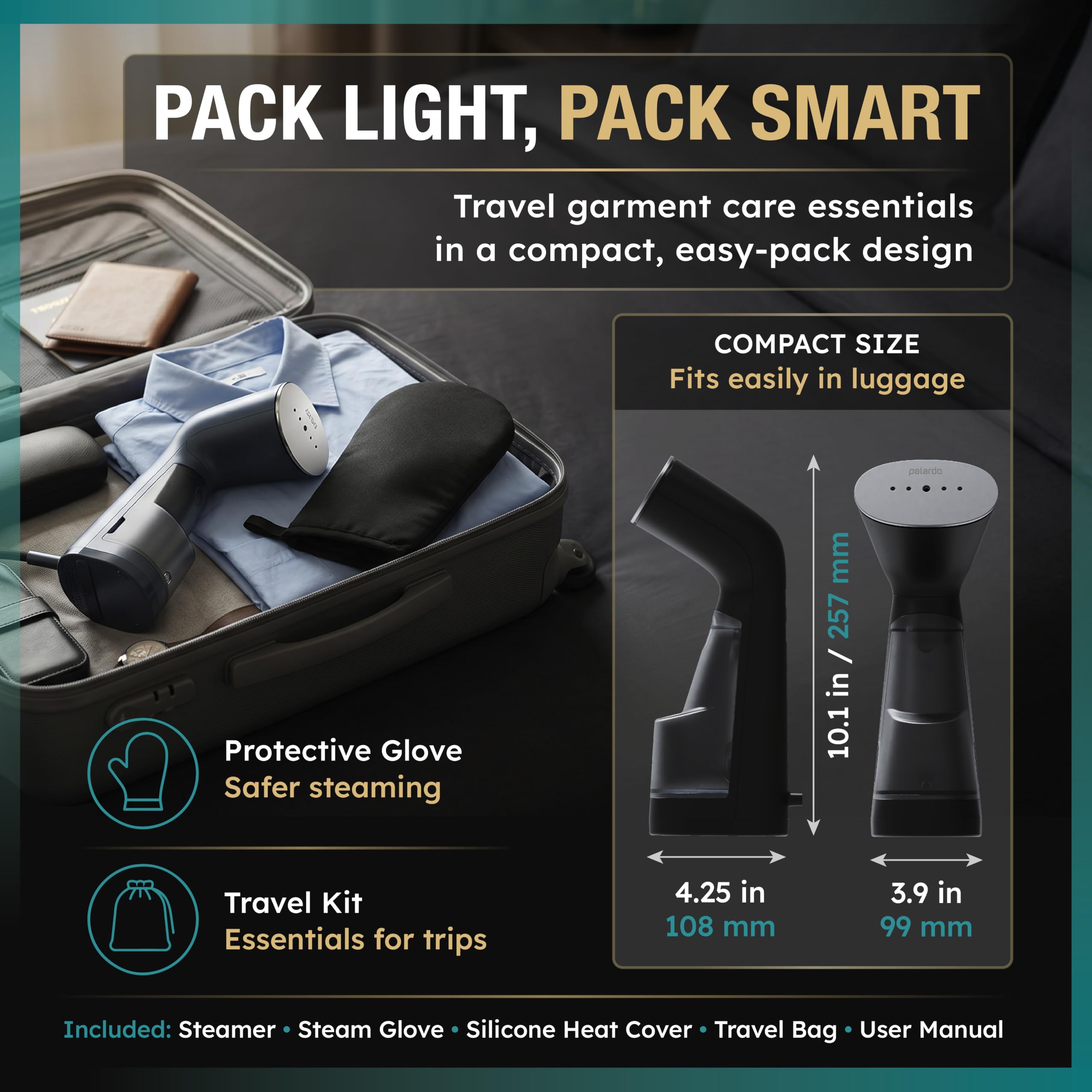 Vaporizador de viaje para ropa de doble voltaje 110-240 V, vaporizador portátil de ropa, mini vaporizador de ropa para viajes, calentamiento rápido, plancha de vapor compacta para uso mundial, hogar y