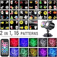 Vista 2 de Luces de proyector de Navidad al aire libre, luces de proyector de copo de nieve, luces LED de proyector de vacaciones impermeables con control