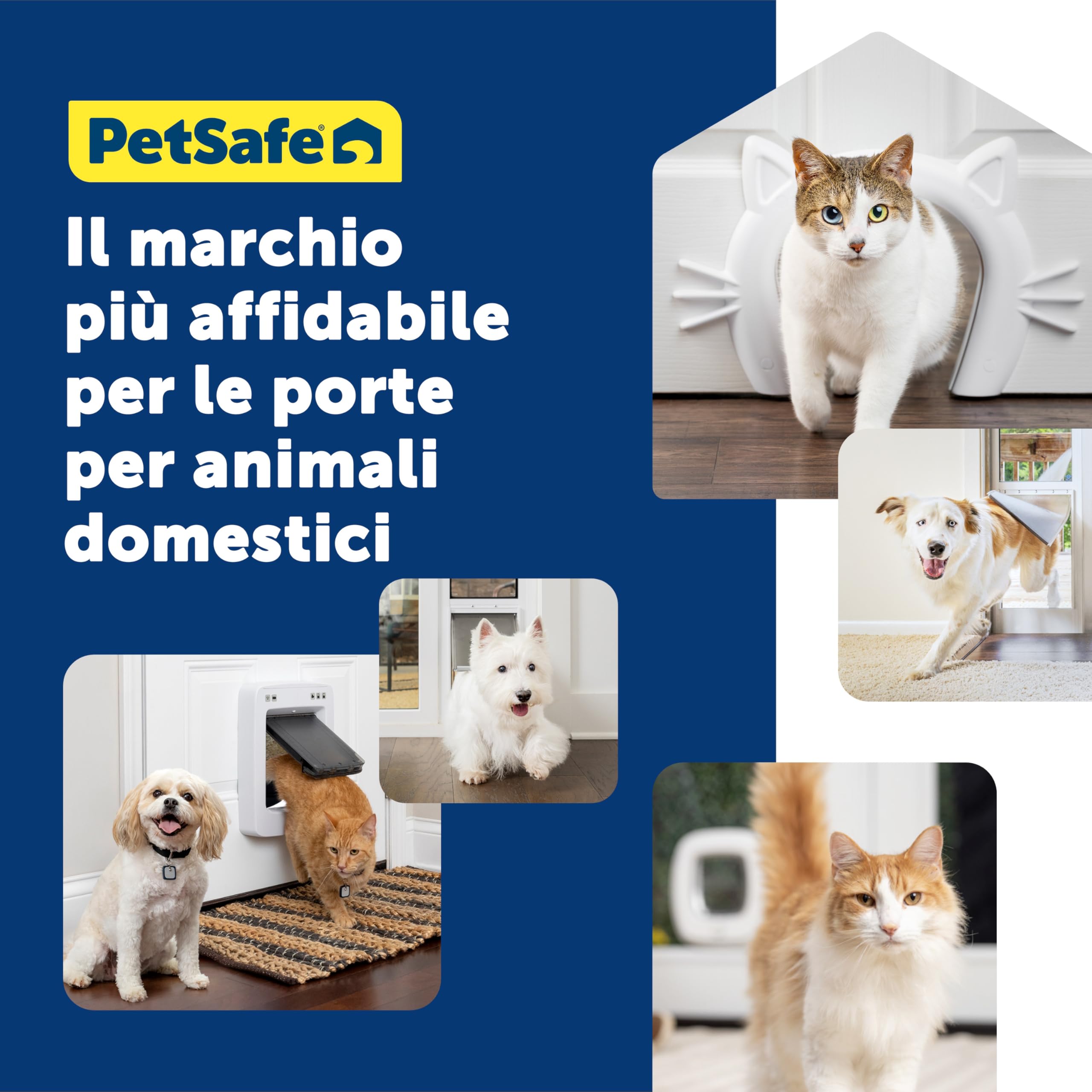PetSafe - Gattaiola Big Cat - Porta per Animali Interna ed Esterna - Blocco a 4 Vie e Aletta a Chiusura Morbida - Per Gatti e Cani Piccoli