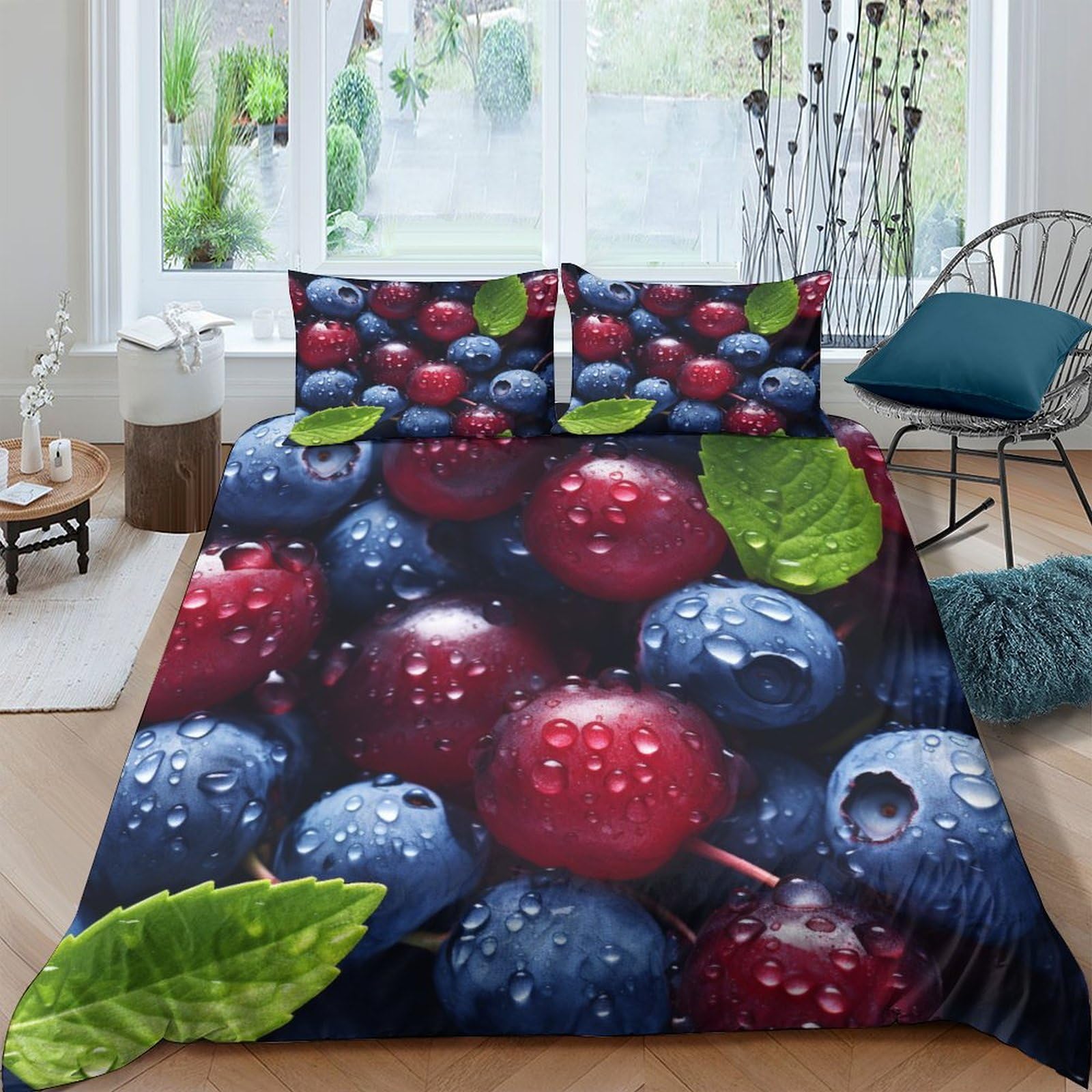Housse de couette 200x200cm bleuets finie la literie rêche qui irrite