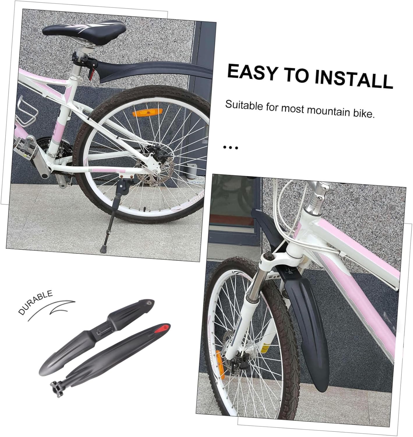 BESPORTBLE 1pair Mountain Bike Mud Guard Quick Release Cycling Accessory Lightweight Black Compatible Bicycle Models