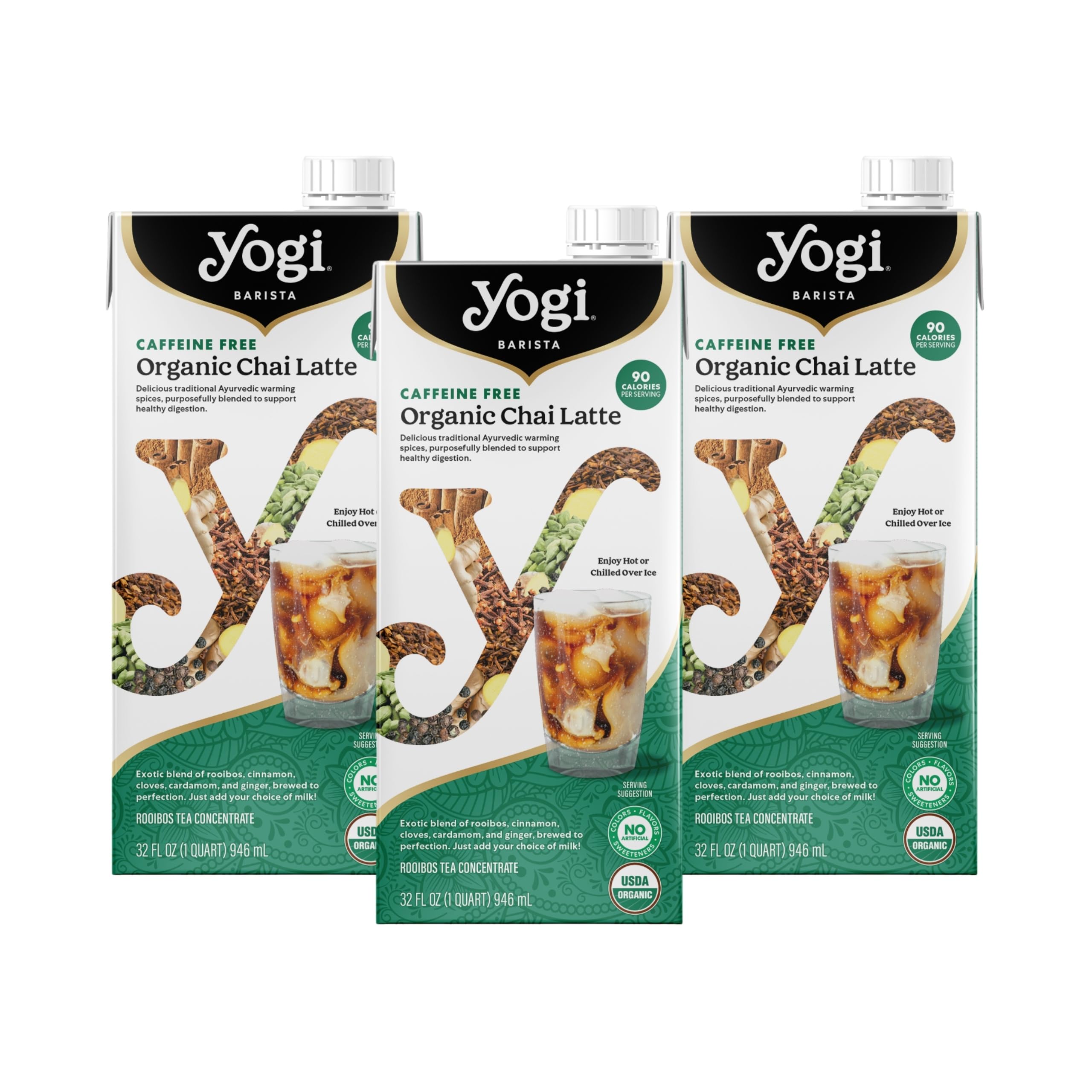 Amazon.com : Yogi Barista Caffeine-Free Organic Chai Latte - 32